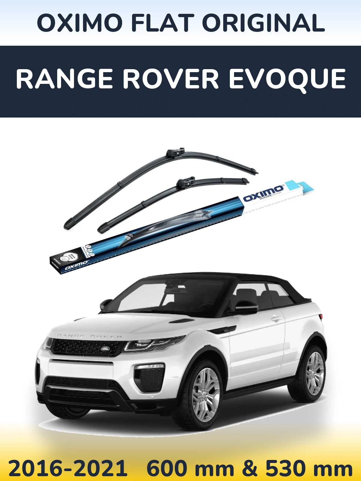 Комплект передних дворников Oximo Flat Original 600 & 500 мм для Range Rover Evoque 2016-2021