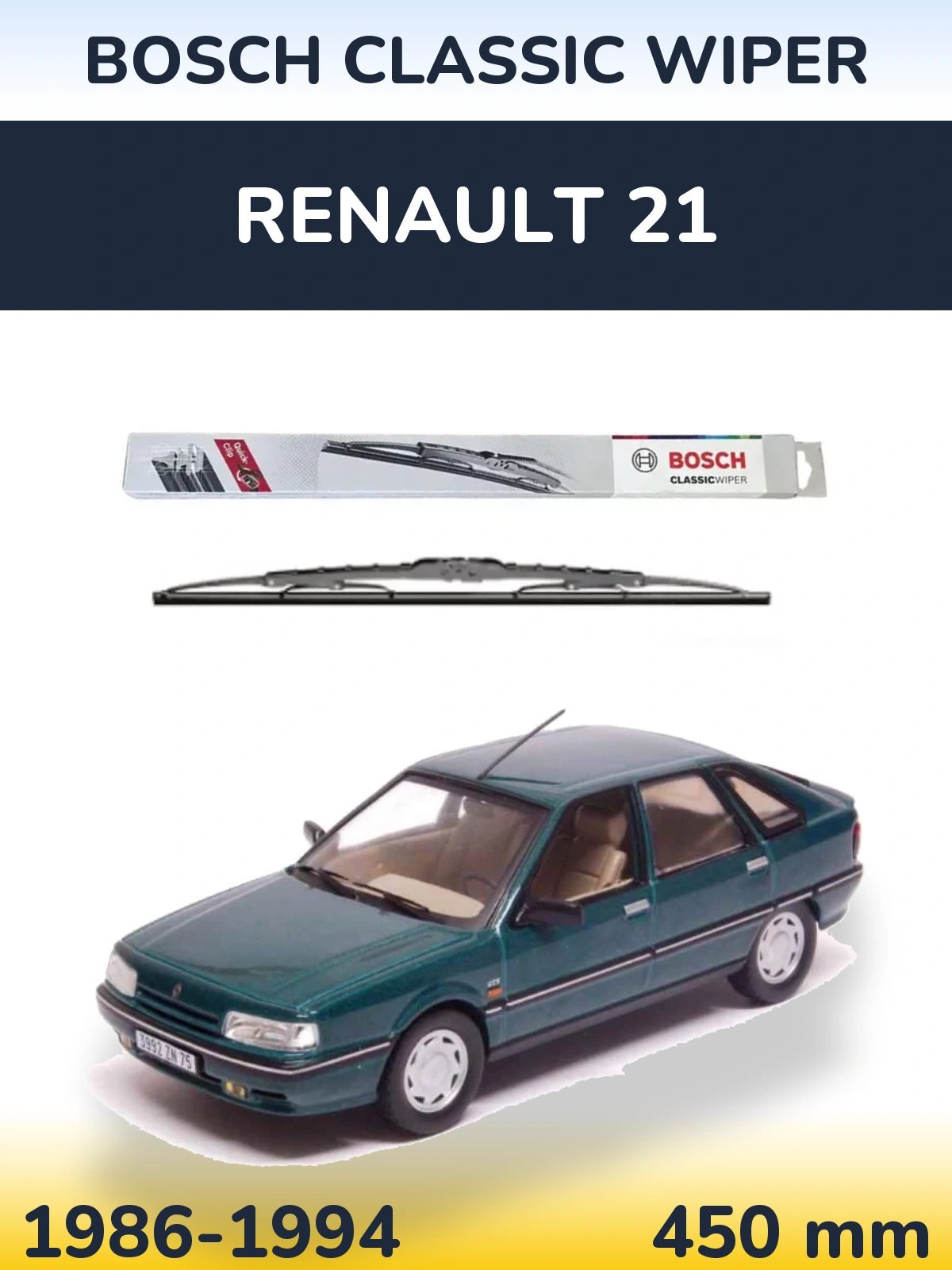 Tylna wycieraczka BOSCH Classic Wiper 450 mm do Renault 21 1986-1994