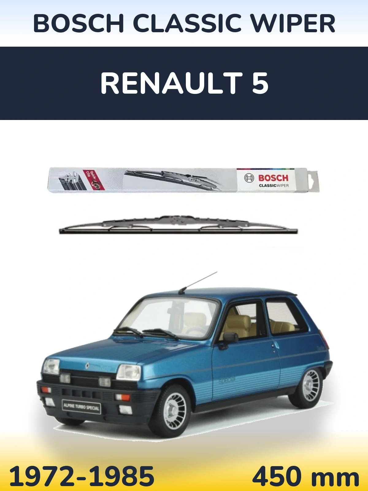 Tylna wycieraczka BOSCH Classic Wiper 450 mm do Renault 5 1972-1985