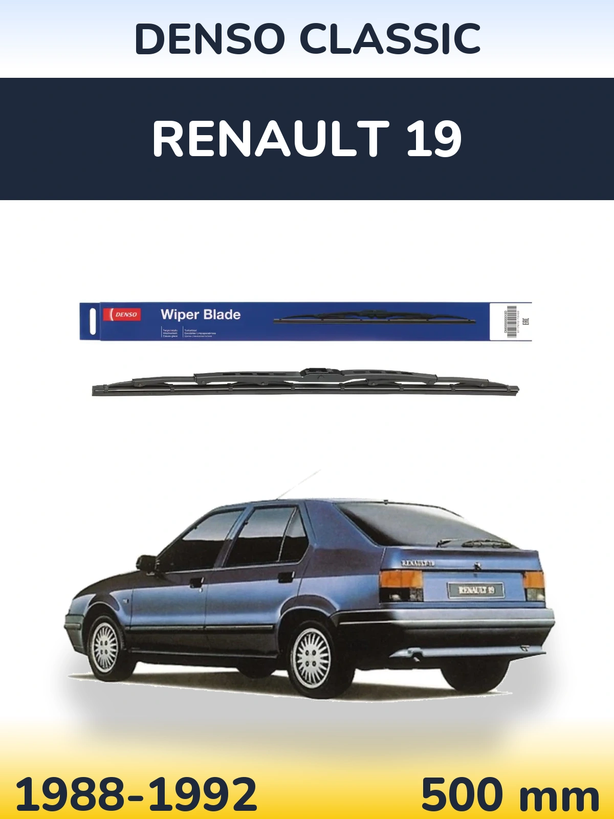 Tylna wycieraczka Denso Classic 500 mm do Renault 19 1988-1992