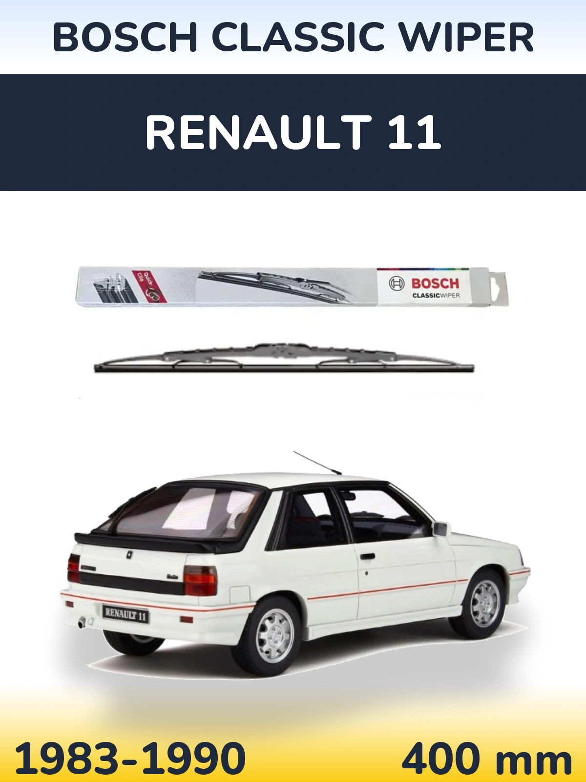 Tylna wycieraczka BOSCH Classic Wiper 400 mm do Renault 11 1983-1990