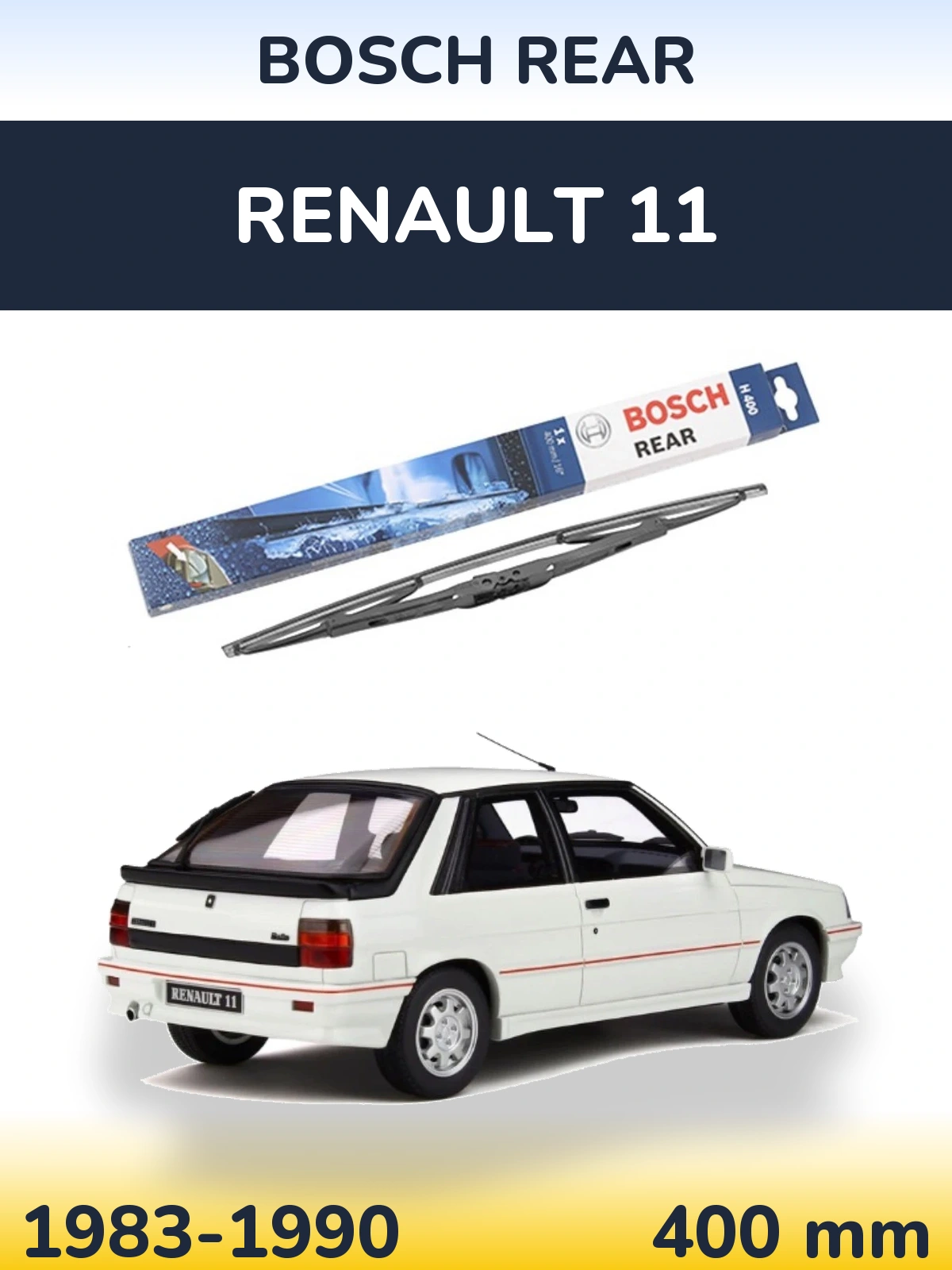 Rear wiper blade BOSCH Rear 400 mm for Renault 11 1983-1990