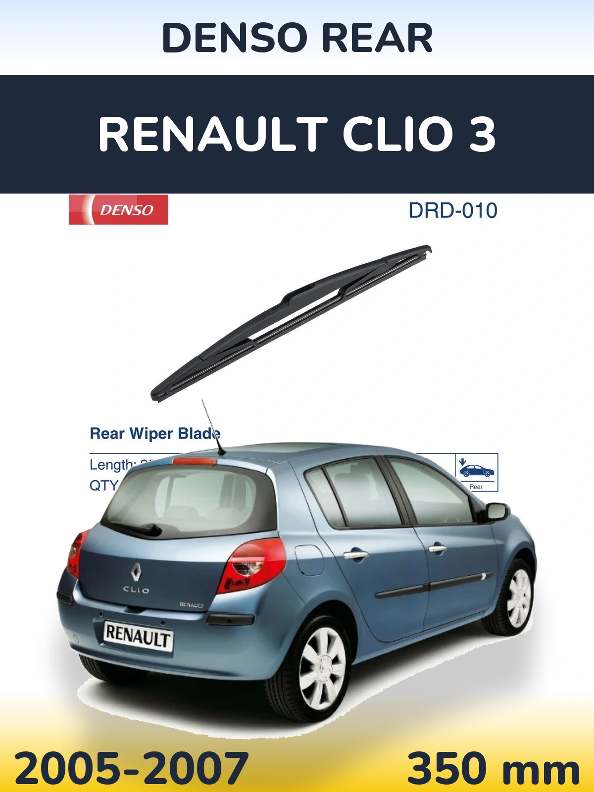 Tylna wycieraczka Denso Rear 350 mm do Renault Clio 3 2005-2007