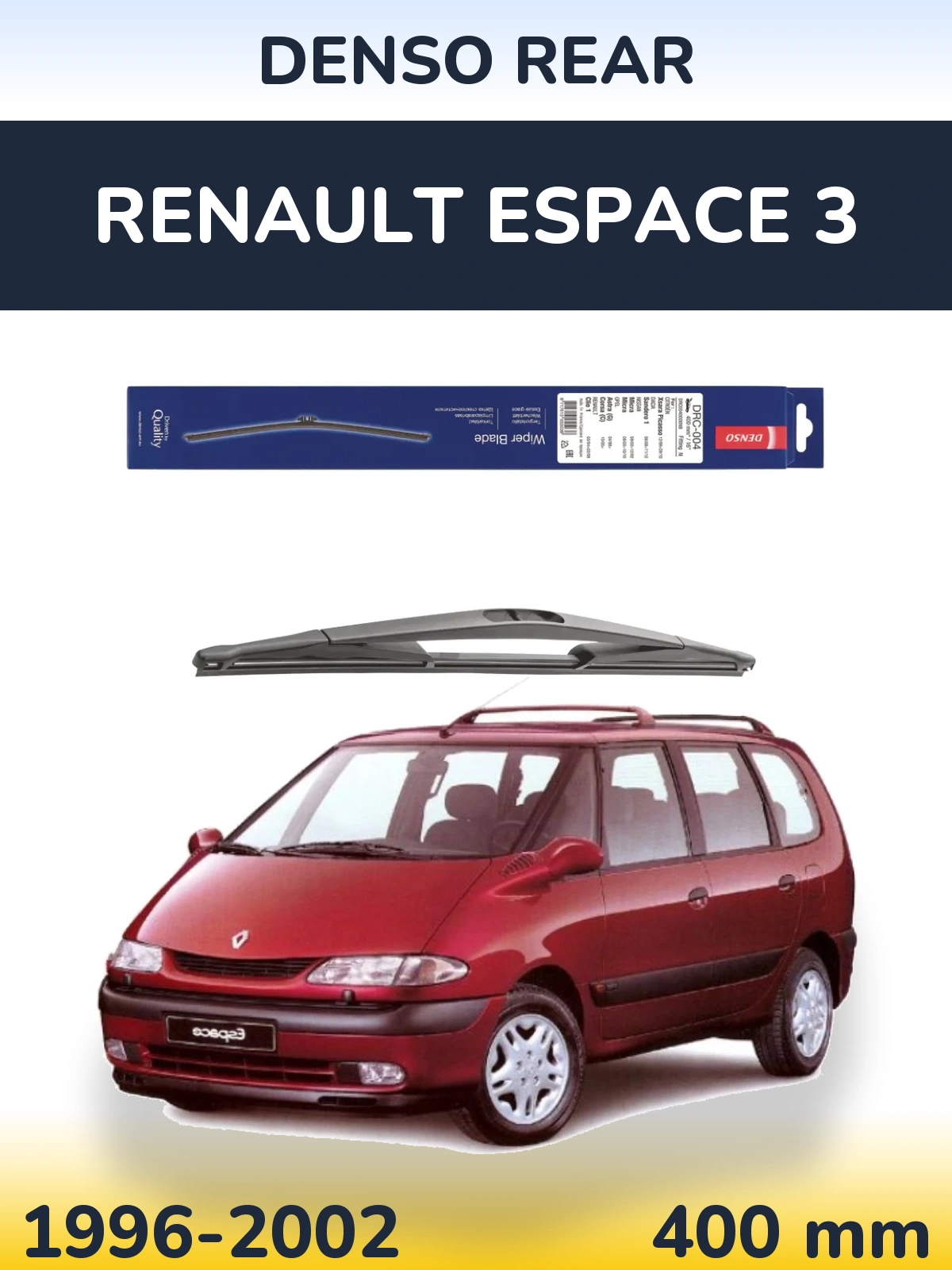 Rear wiper blade Denso Rear 400 mm for Renault Espace 3 1996-2002