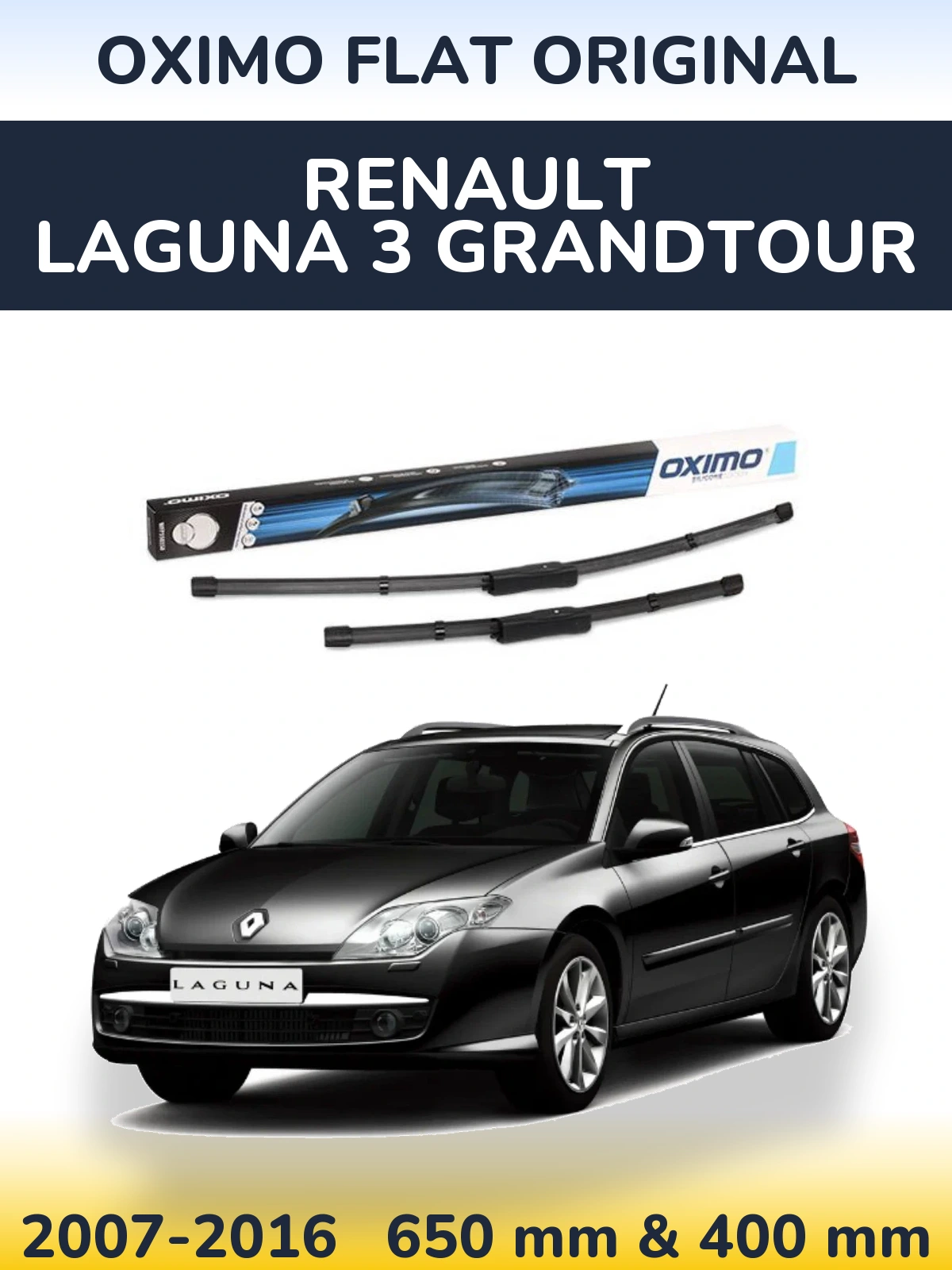 Komplet przednich wycieraczek Oximo Flat Original 650 & 400 mm do Renault Laguna 3 Grandtour 2007-2016