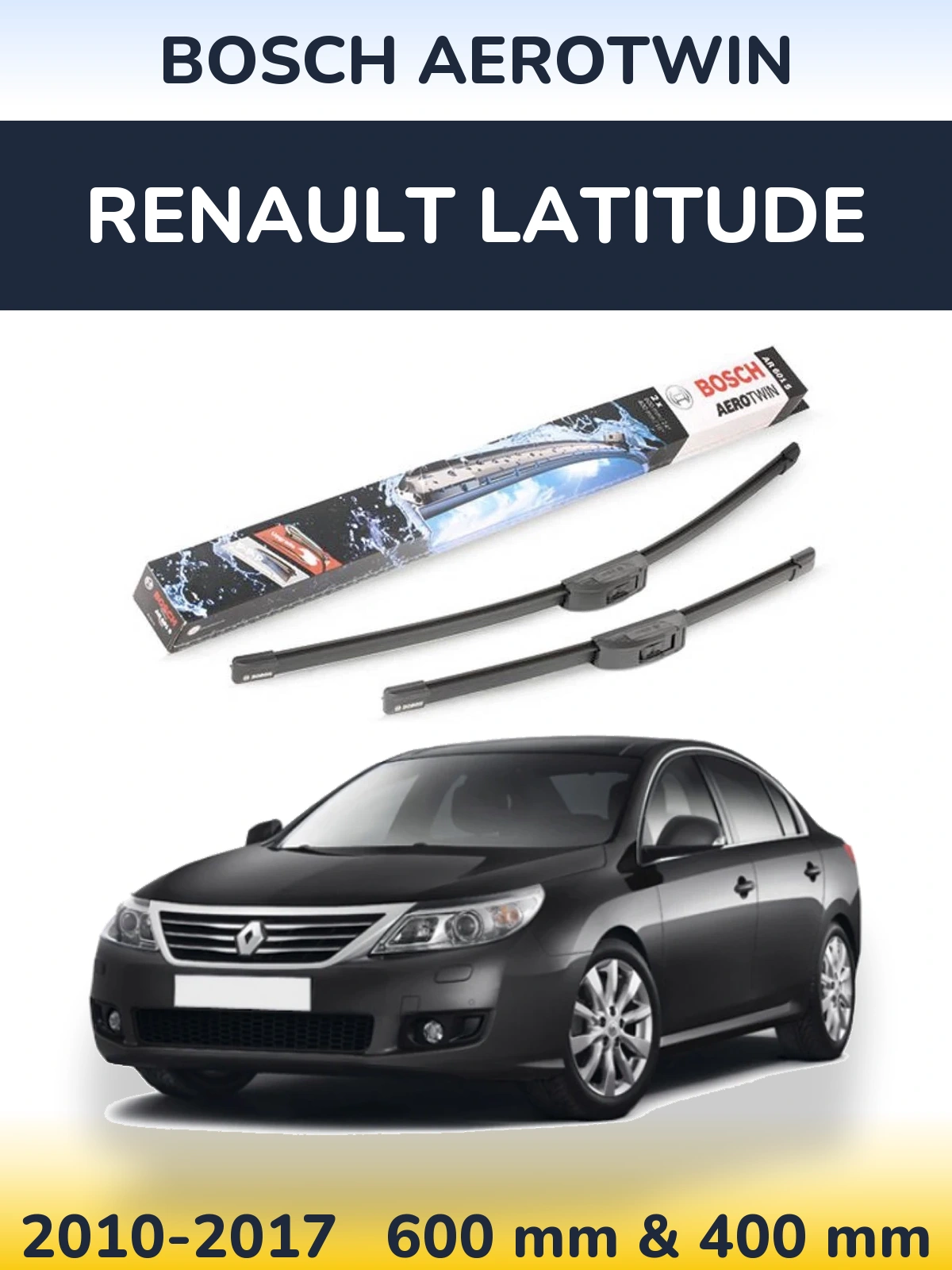 Komplet przednich wycieraczek BOSCH AeroTwin 600 & 400 mm do Renault Latitude 2010-2017