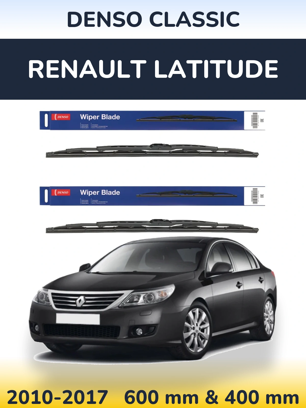 Komplet przednich wycieraczek Denso Classic 600 & 400 mm do Renault Latitude 2010-2017