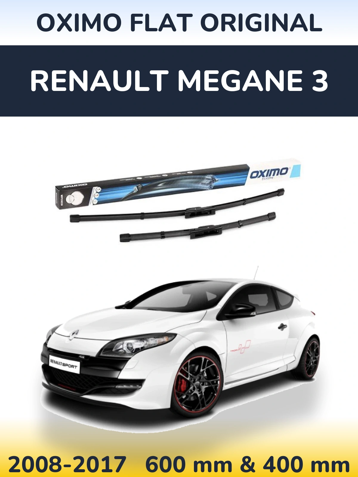 Komplet przednich wycieraczek Oximo Flat Original 600 & 400 mm do Renault Megane 3 2008-2017