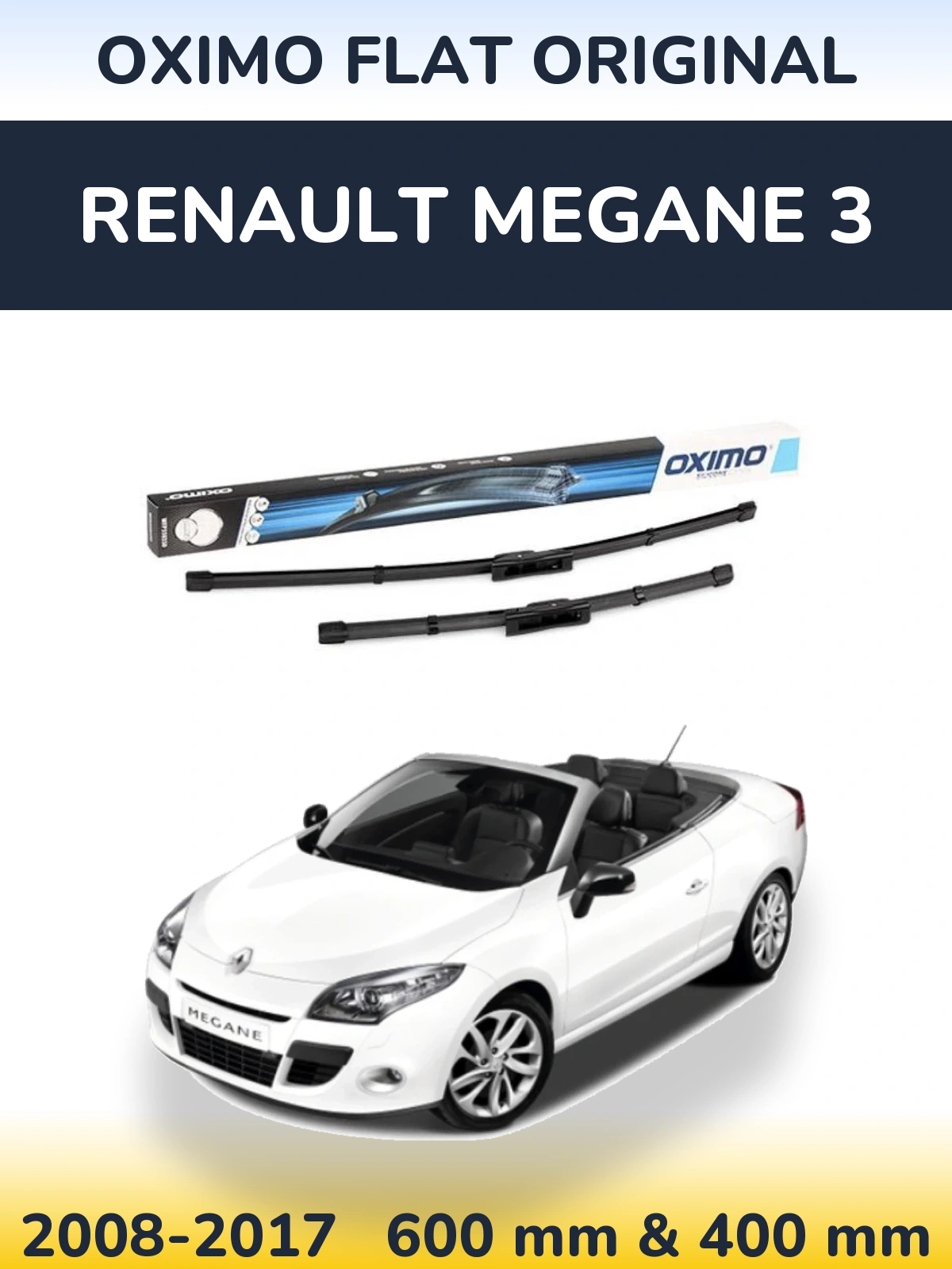 Komplet przednich wycieraczek Oximo Flat Original 600 & 400 mm do Renault Megane 3 2008-2017