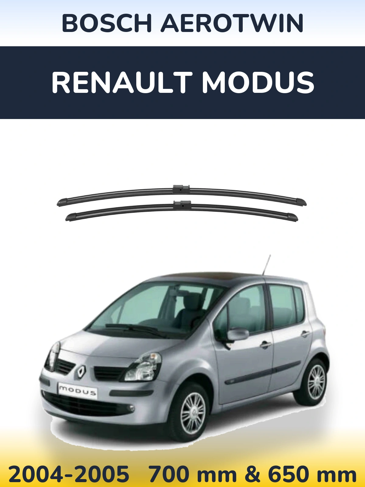 Комплект передних дворников BOSCH AeroTwin 700 & 625 мм для Renault Modus 2004-2005