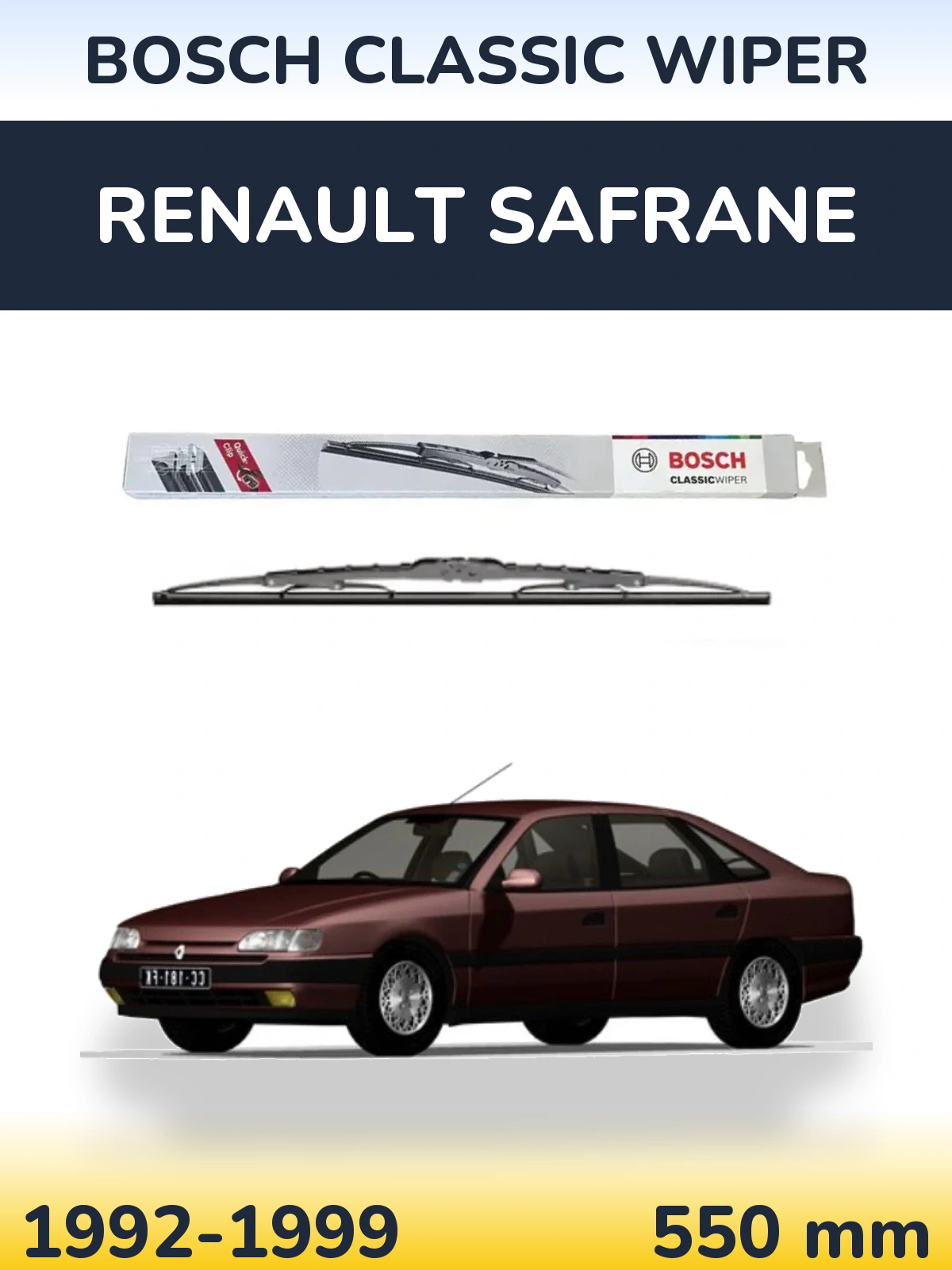 Tylna wycieraczka BOSCH Classic Wiper 550 mm do Renault Safrane 1992-1999