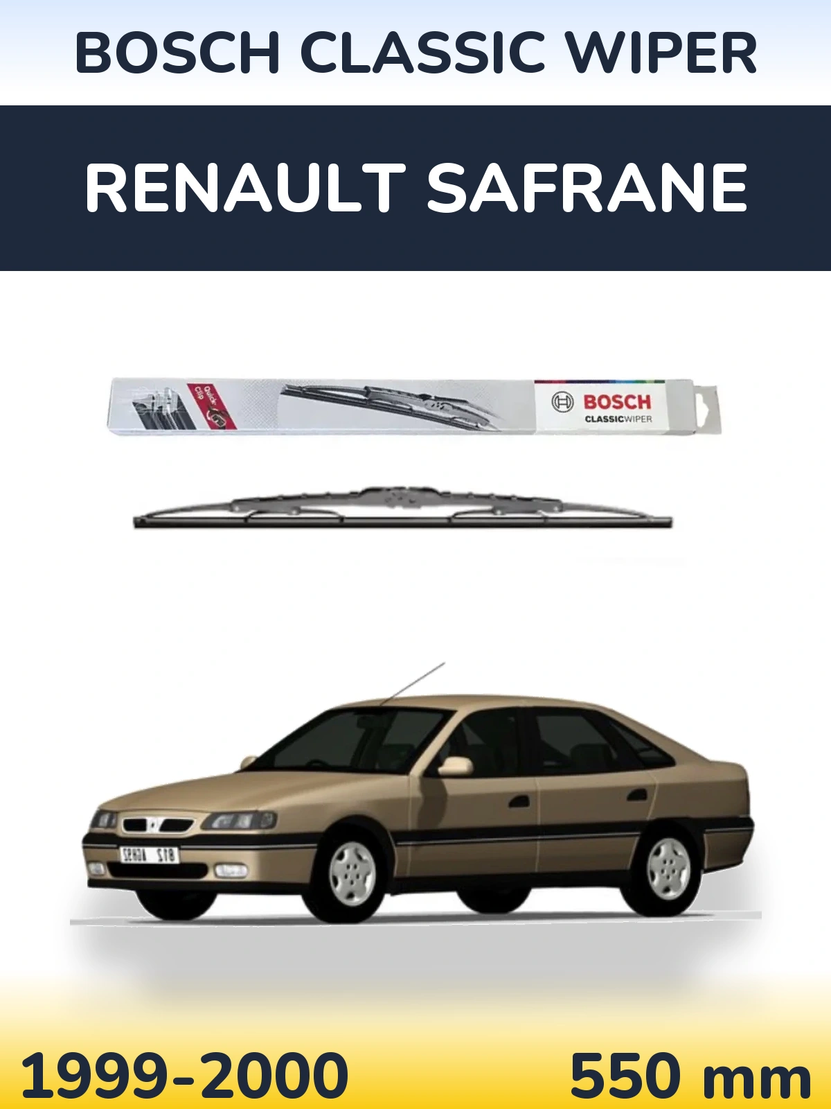 Tylna wycieraczka BOSCH Classic Wiper 550 mm do Renault Safrane 1999-2000