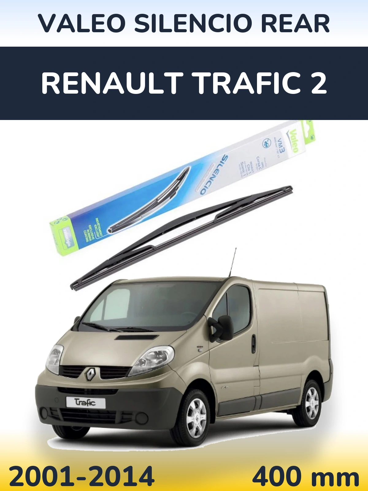 Задний дворник Valeo Silencio Rear 400 мм для Renault Trafic 2 2001-2014
