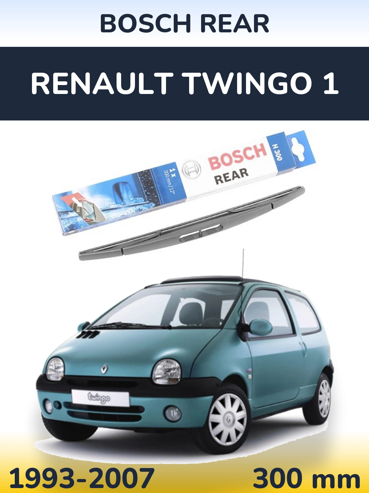 Rear wiper blade BOSCH Rear 300 mm for Renault Twingo 1 1993-2007