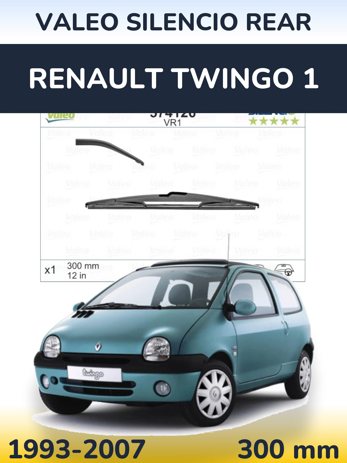 Задний дворник Valeo Silencio Rear 300 мм для Renault Twingo 1 1993-2007