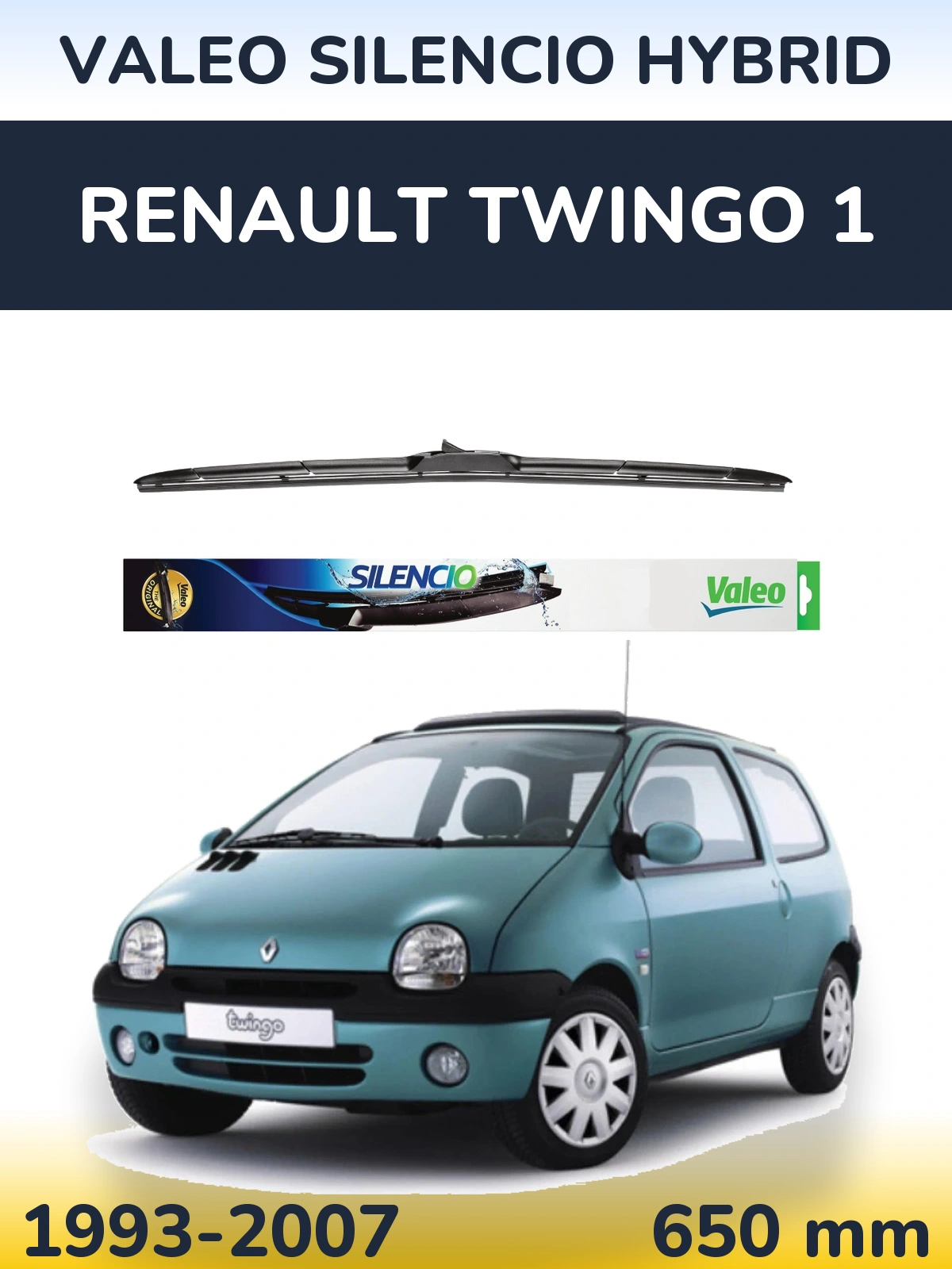 Przednia wycieraczka Valeo Silencio Hybrid 650 mm do Renault Twingo 1 1993-2007