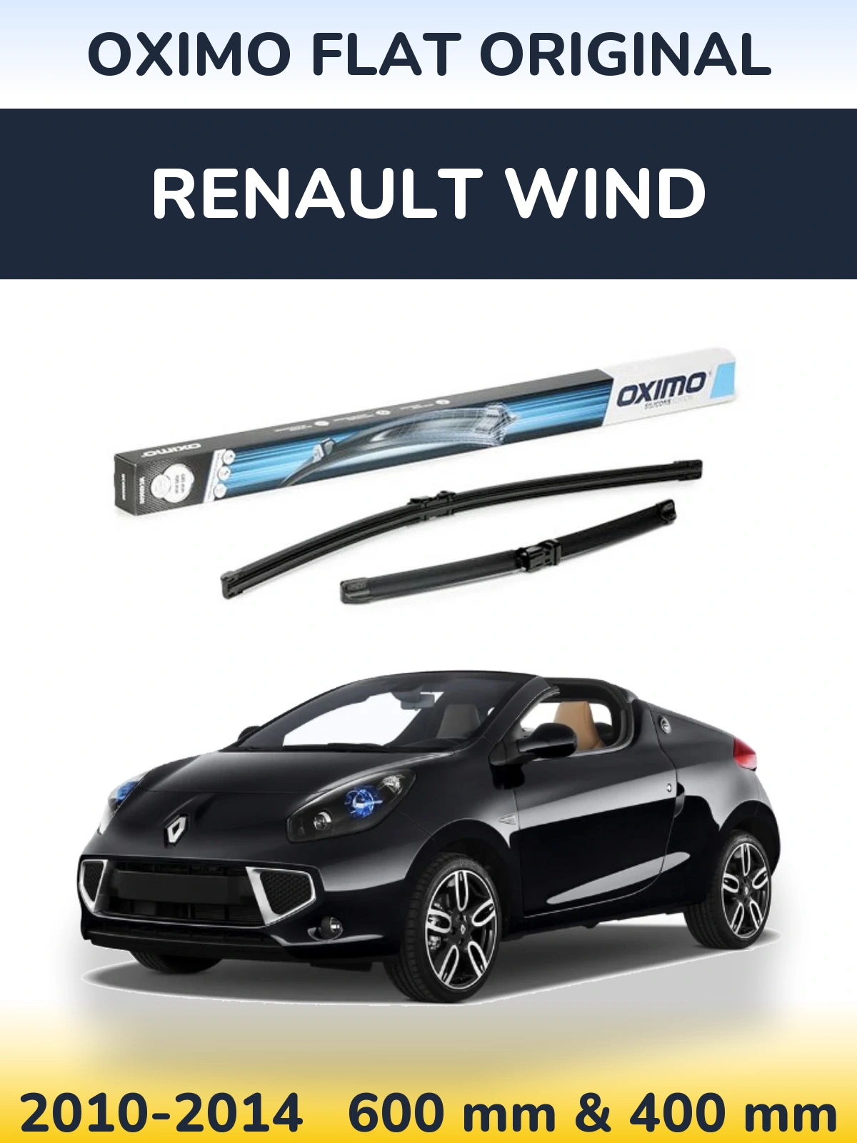 Komplet przednich wycieraczek Oximo Flat Original 600 & 400 mm do Renault Wind 2010-2014