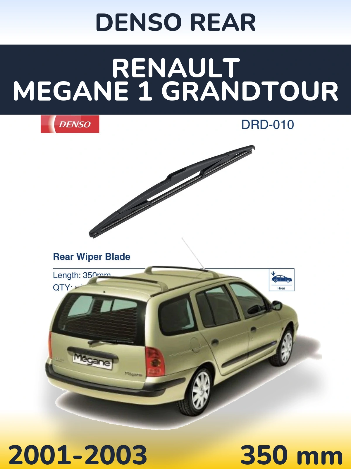 Rear wiper blade Denso Rear 350 mm for Renault Megane 1 Grandtour 2001-2003