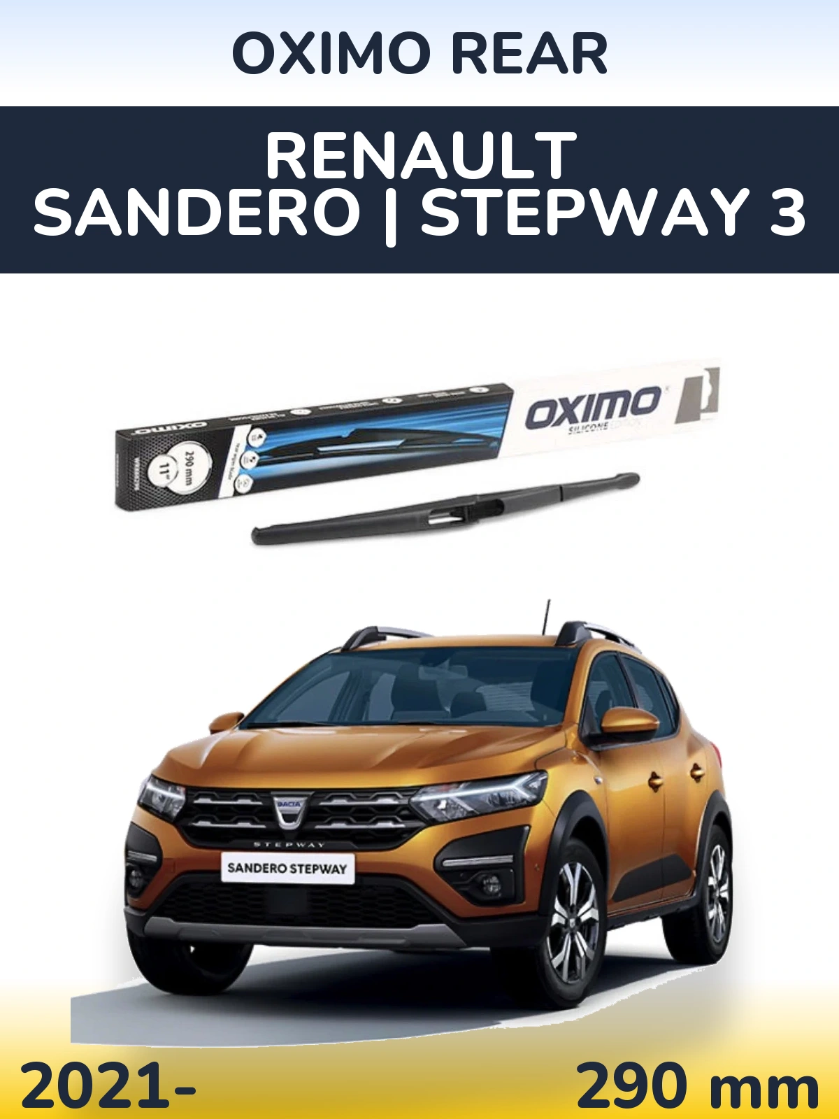 Tylna wycieraczka Oximo Rear 290 mm do Renault Sandero | Stepway 3 2021-2026