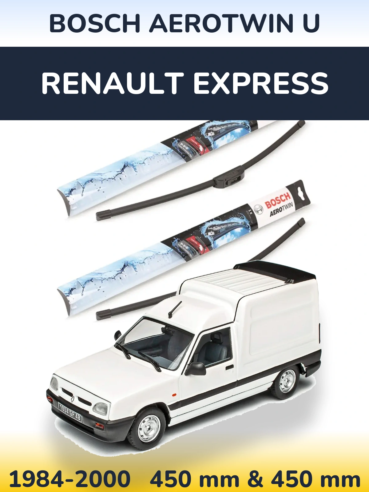 Komplet przednich wycieraczek BOSCH AeroTwin U 450 & 450 mm do Renault Express 1984-2000