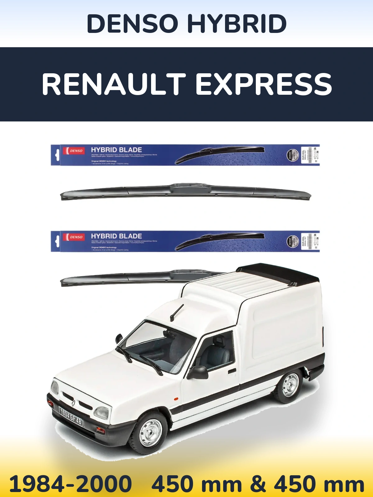 Komplet przednich wycieraczek Denso Hybrid 450 & 450 mm do Renault Express 1984-2000