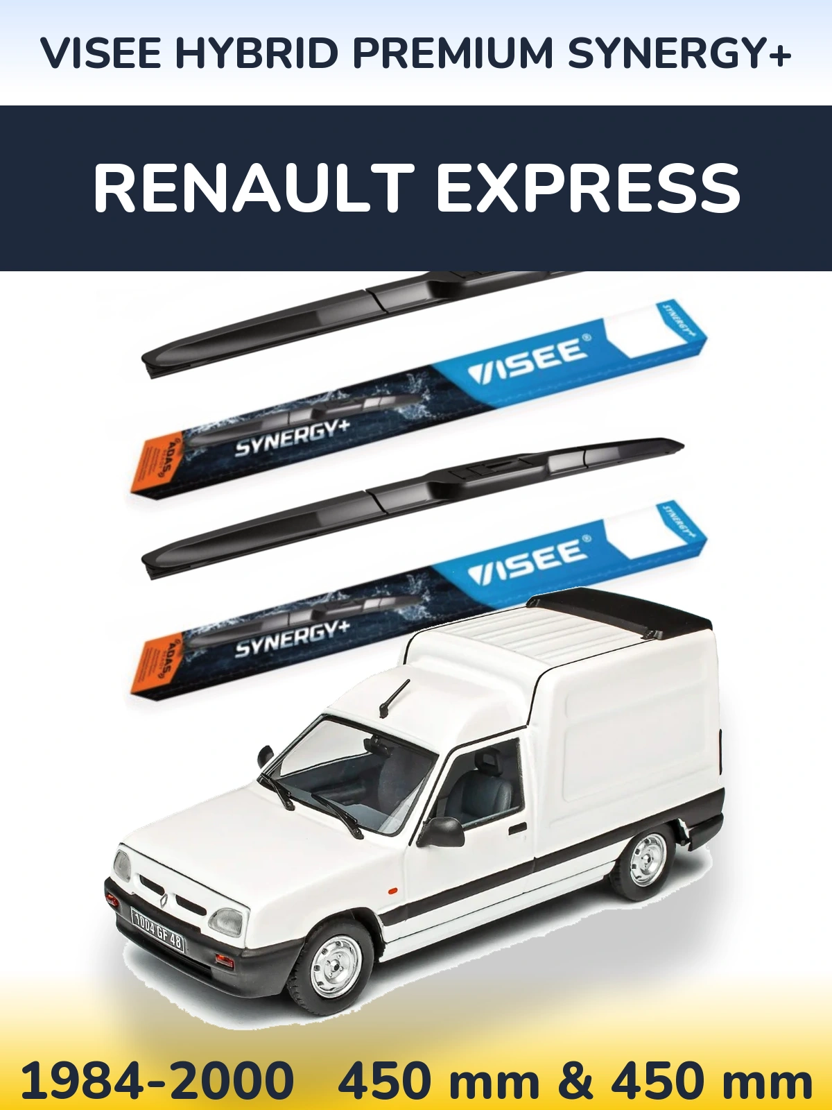 Комплект передних дворников VISEE HYBRID PREMIUM SYNERGY+ 450 & 450 мм для Renault Express 1984-2000