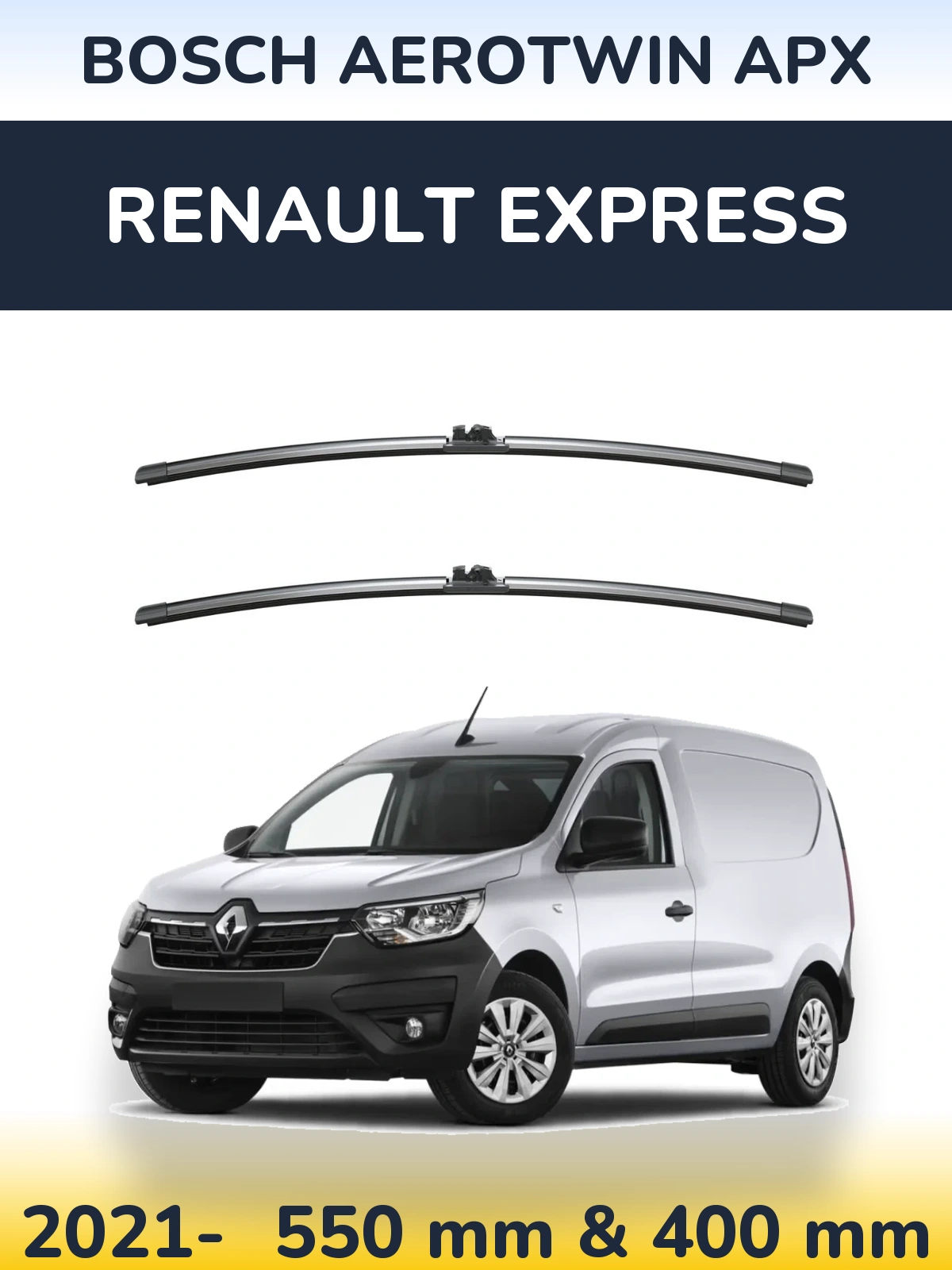 Komplet przednich wycieraczek BOSCH AeroTwin APX 550 & 400 mm do Renault Express 2021-2026