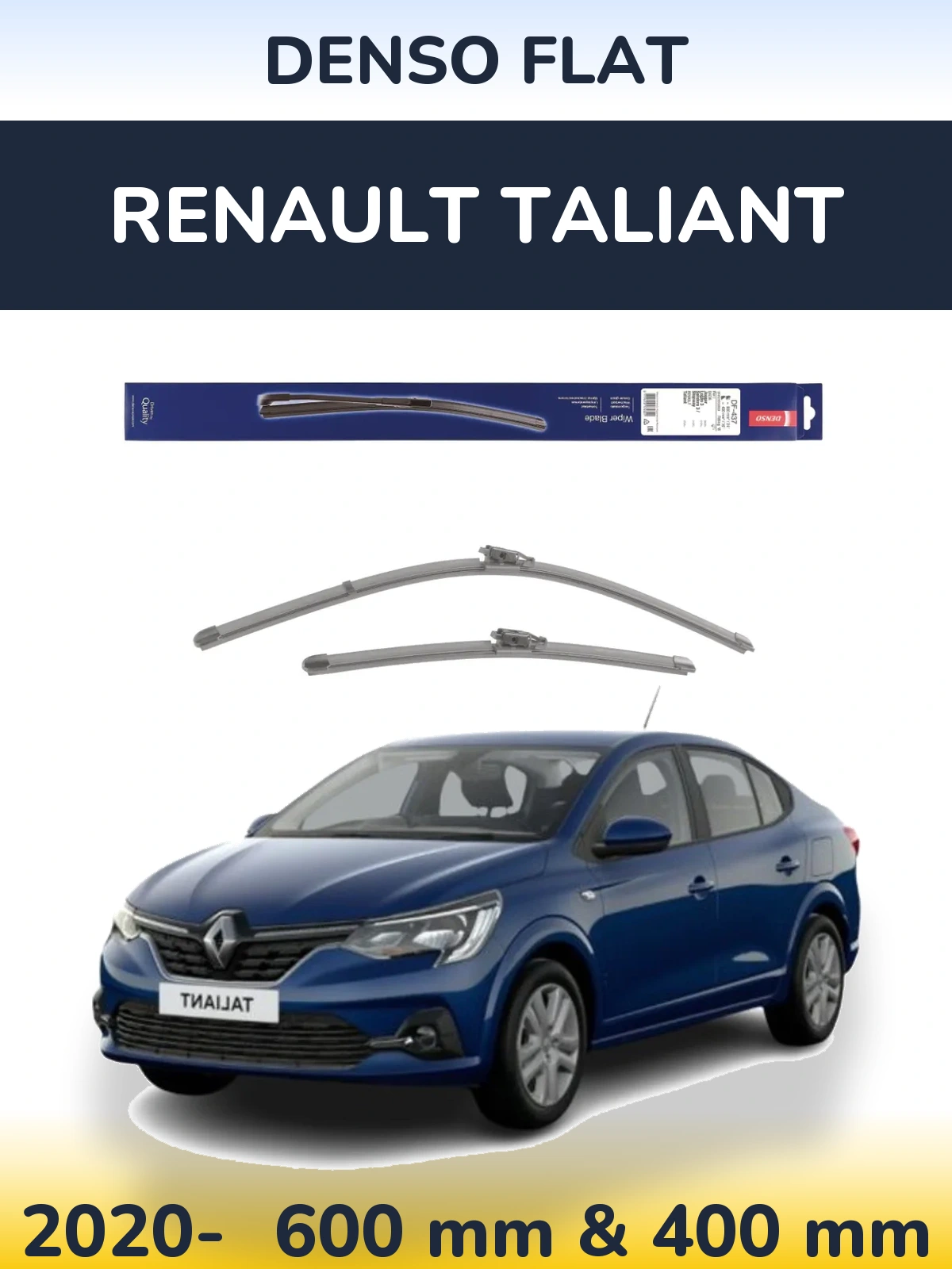 Komplet przednich wycieraczek Denso Flat 600 & 400 mm do Renault Taliant 2020-2026