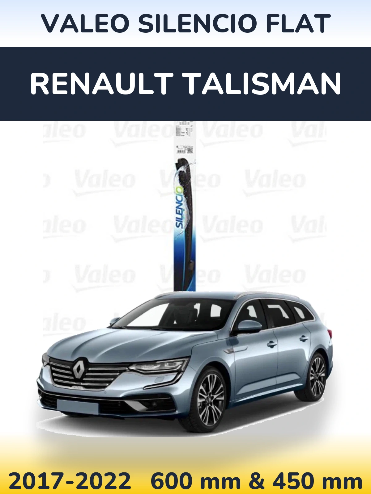 Комплект передніх щіток Valeo Silencio Flat 600 & 450 мм для Renault Talisman 2017-2022