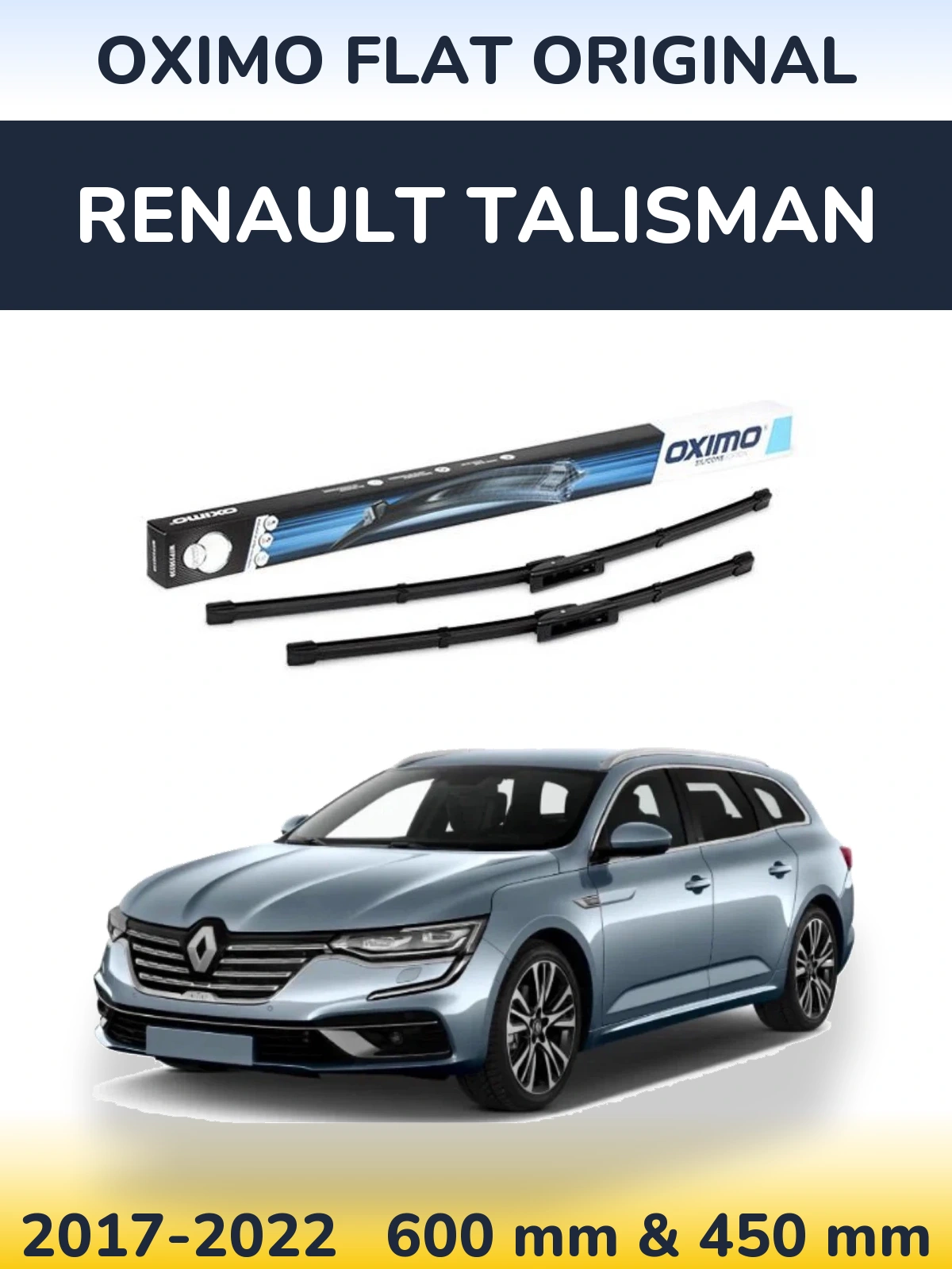 Komplet przednich wycieraczek Oximo Flat Original 600 & 450 mm do Renault Talisman 2017-2022