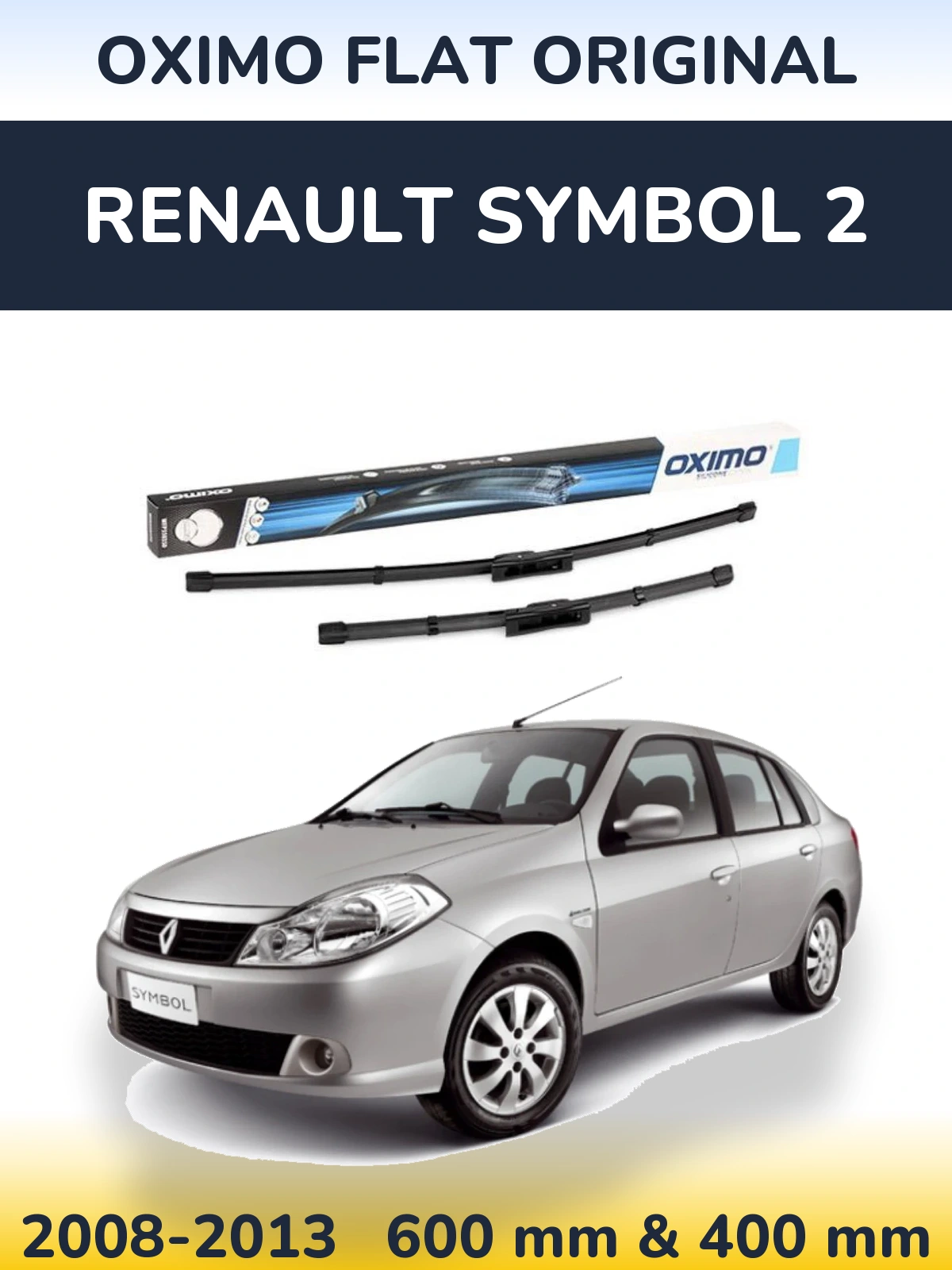 Komplet przednich wycieraczek Oximo Flat Original 600 & 400 mm do Renault Symbol 2 2008-2013