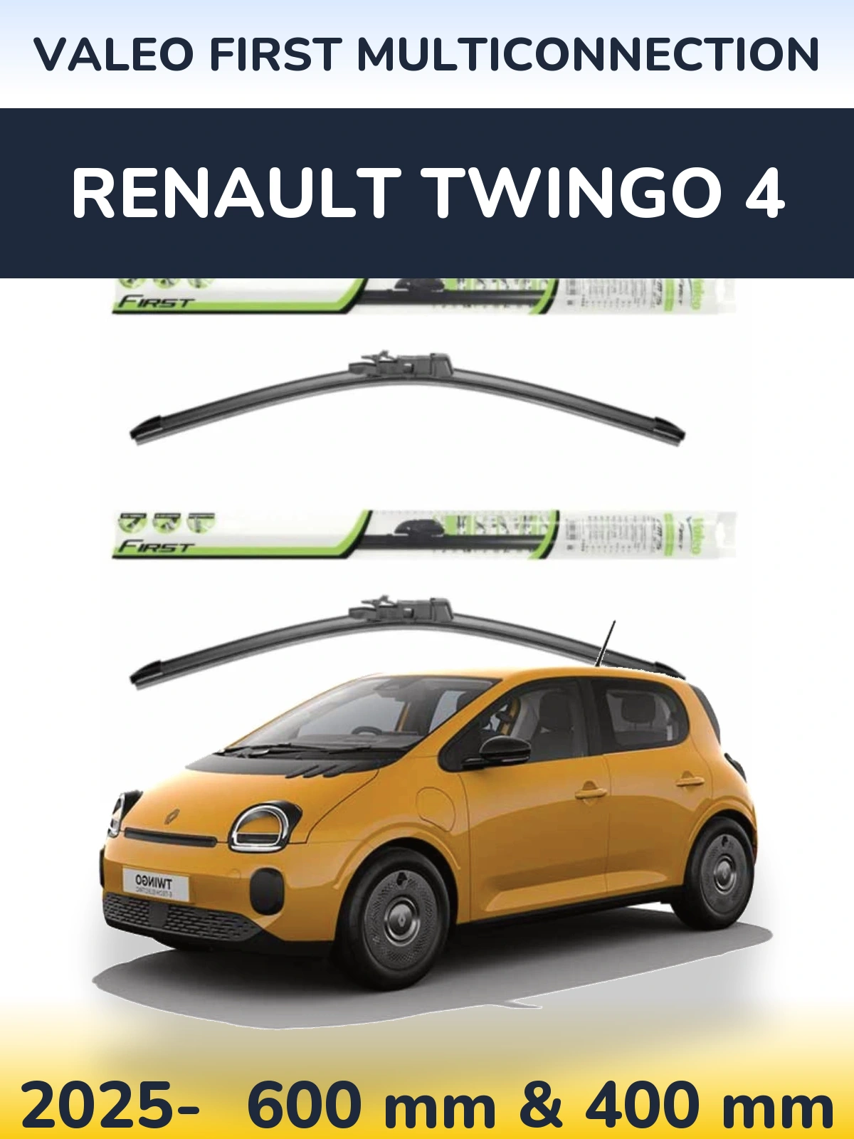 Komplet przednich wycieraczek Valeo First MultiConnection 600 & 400 mm do Renault Twingo 4 2025-2026