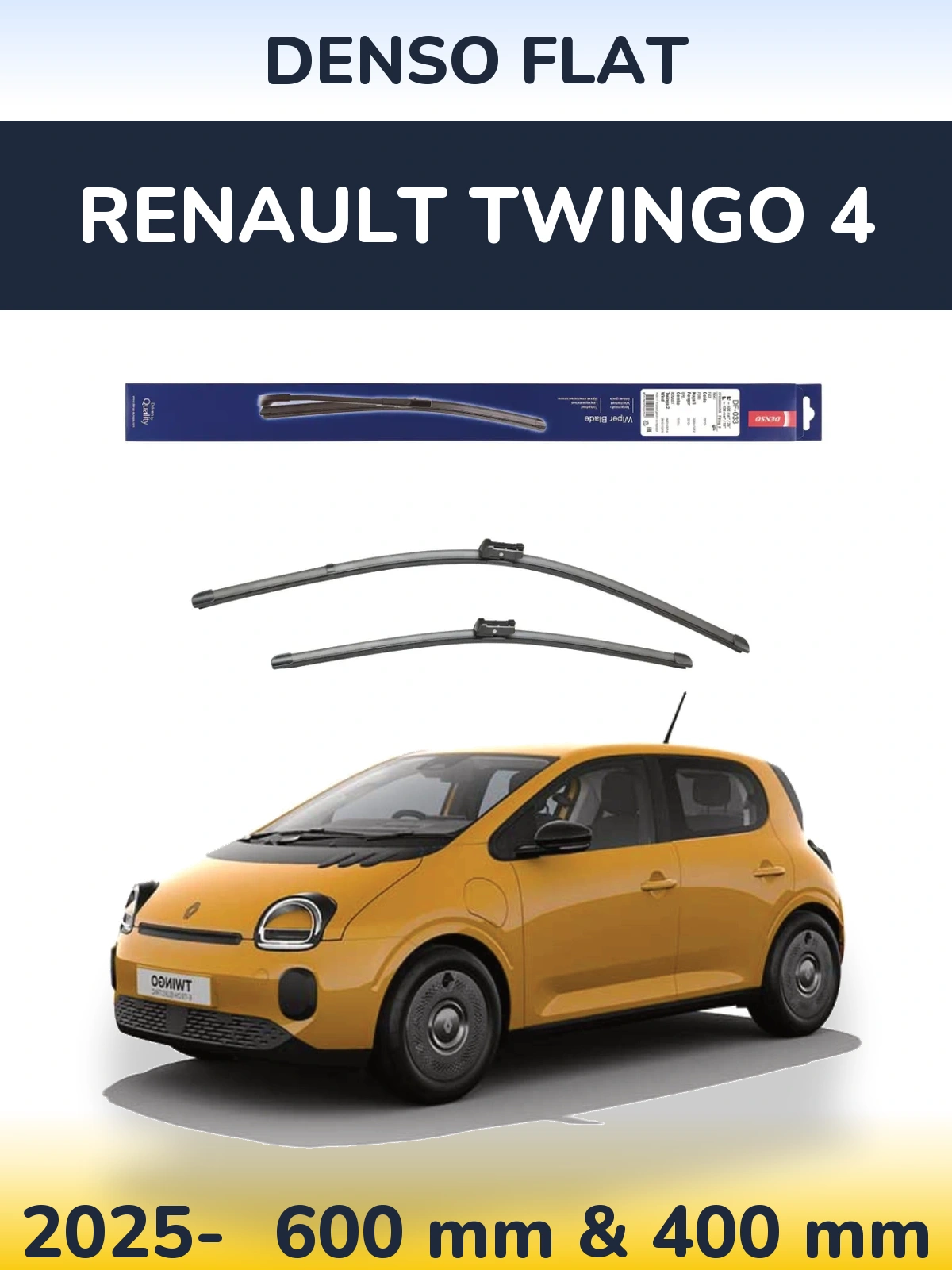 Комплект передних дворников Denso Flat 600 & 400 мм для Renault Twingo 4 2025-2026