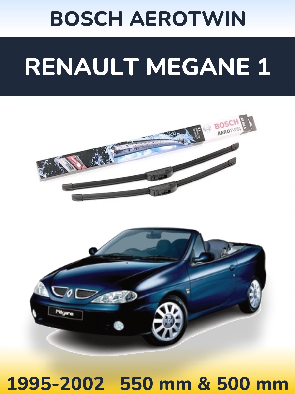 Komplet przednich wycieraczek BOSCH AeroTwin 550 & 500 mm do Renault Megane 1 1995-2002