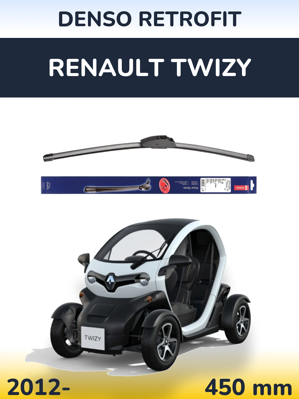 Передний дворник Denso Retrofit 450 мм для Renault Twizy 2012-2026
