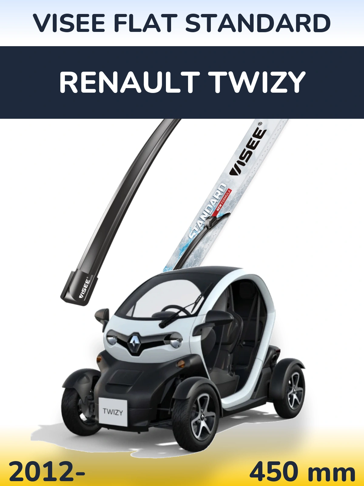 Przednia wycieraczka VISEE FLAT STANDARD 450 mm do Renault Twizy 2012-2026