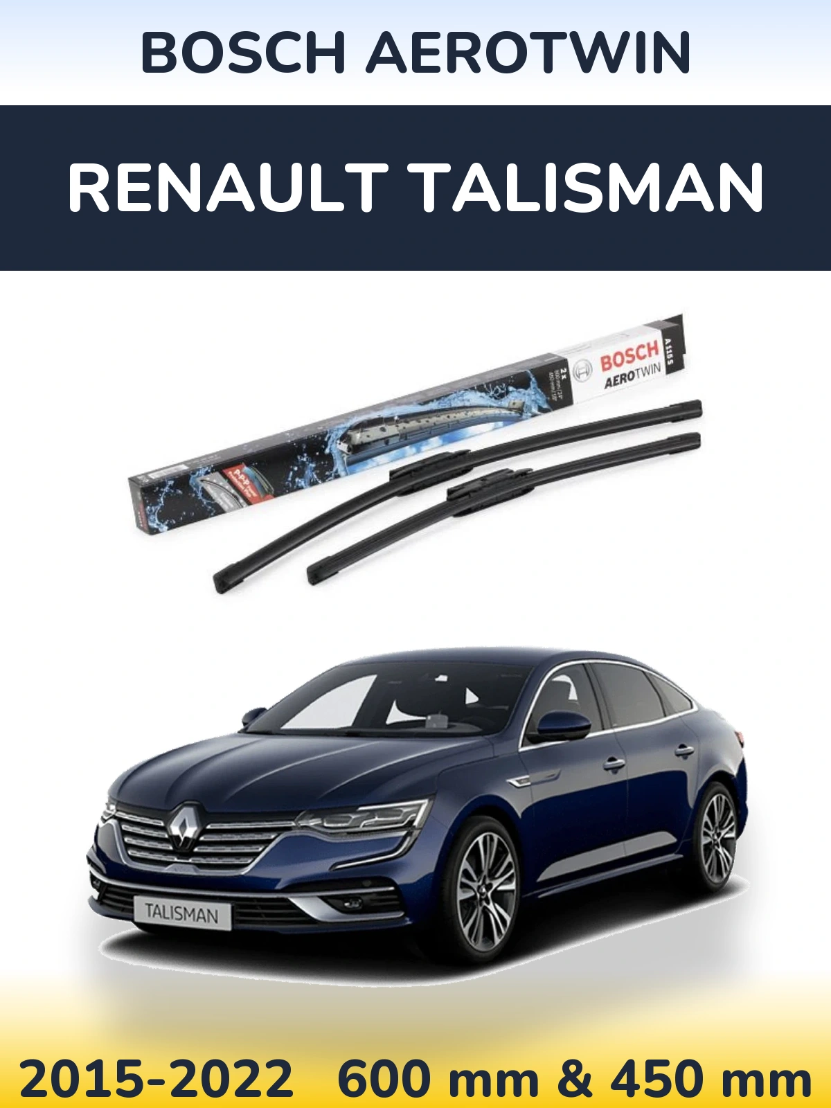 Komplet przednich wycieraczek BOSCH AeroTwin 600 & 450 mm do Renault Talisman 2015-2022
