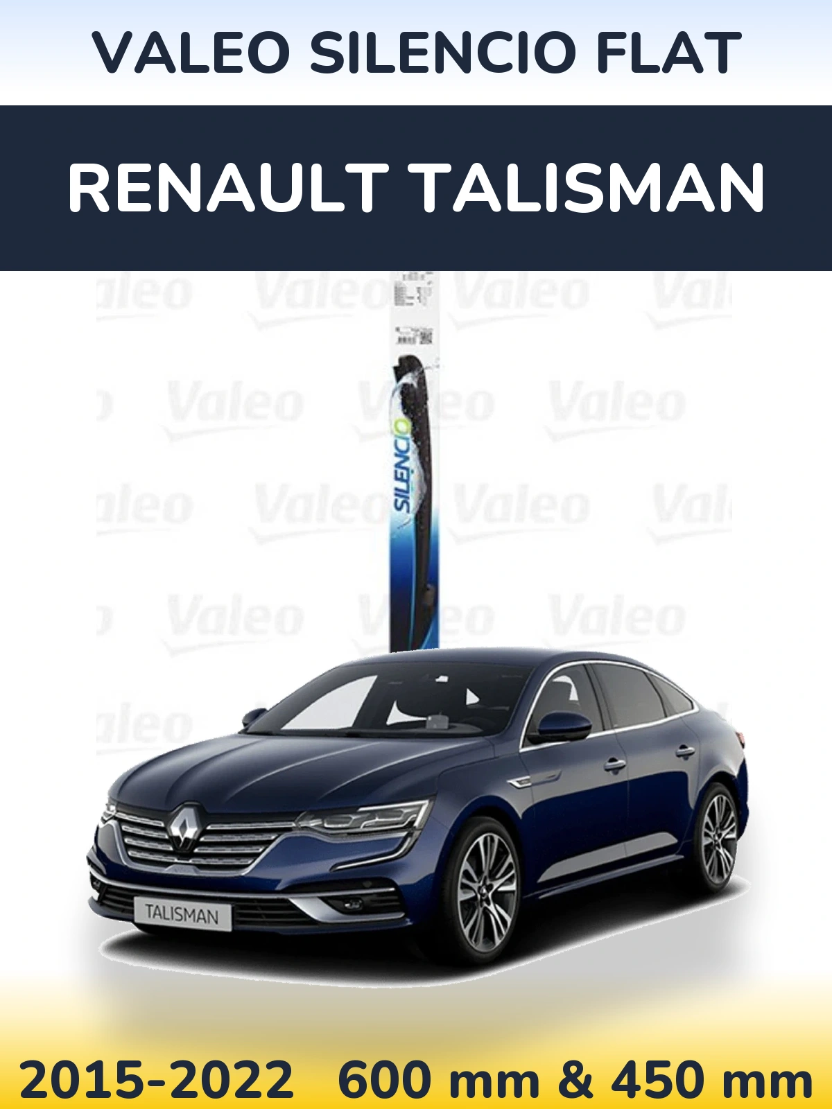 Komplet przednich wycieraczek Valeo Silencio Flat 600 & 450 mm do Renault Talisman 2015-2022