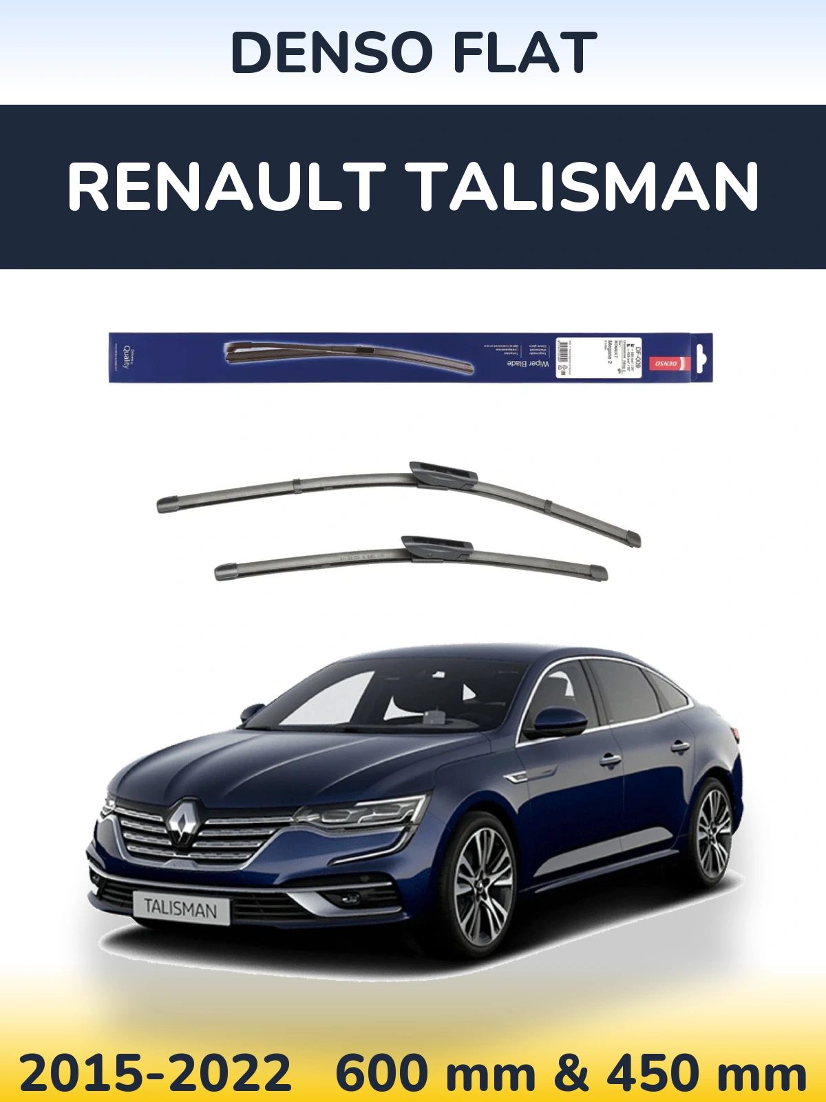 Комплект передних дворников Denso Flat 600 & 450 мм для Renault Talisman 2015-2022