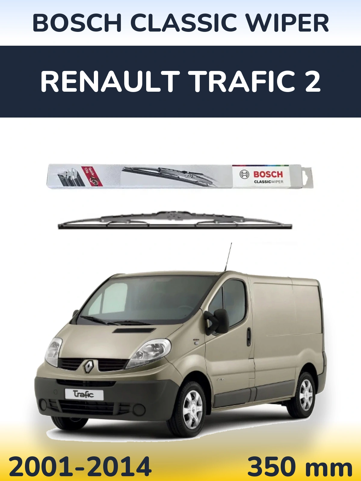 Задний дворник BOSCH Classic Wiper 340 мм для Renault Trafic 2 2001-2014