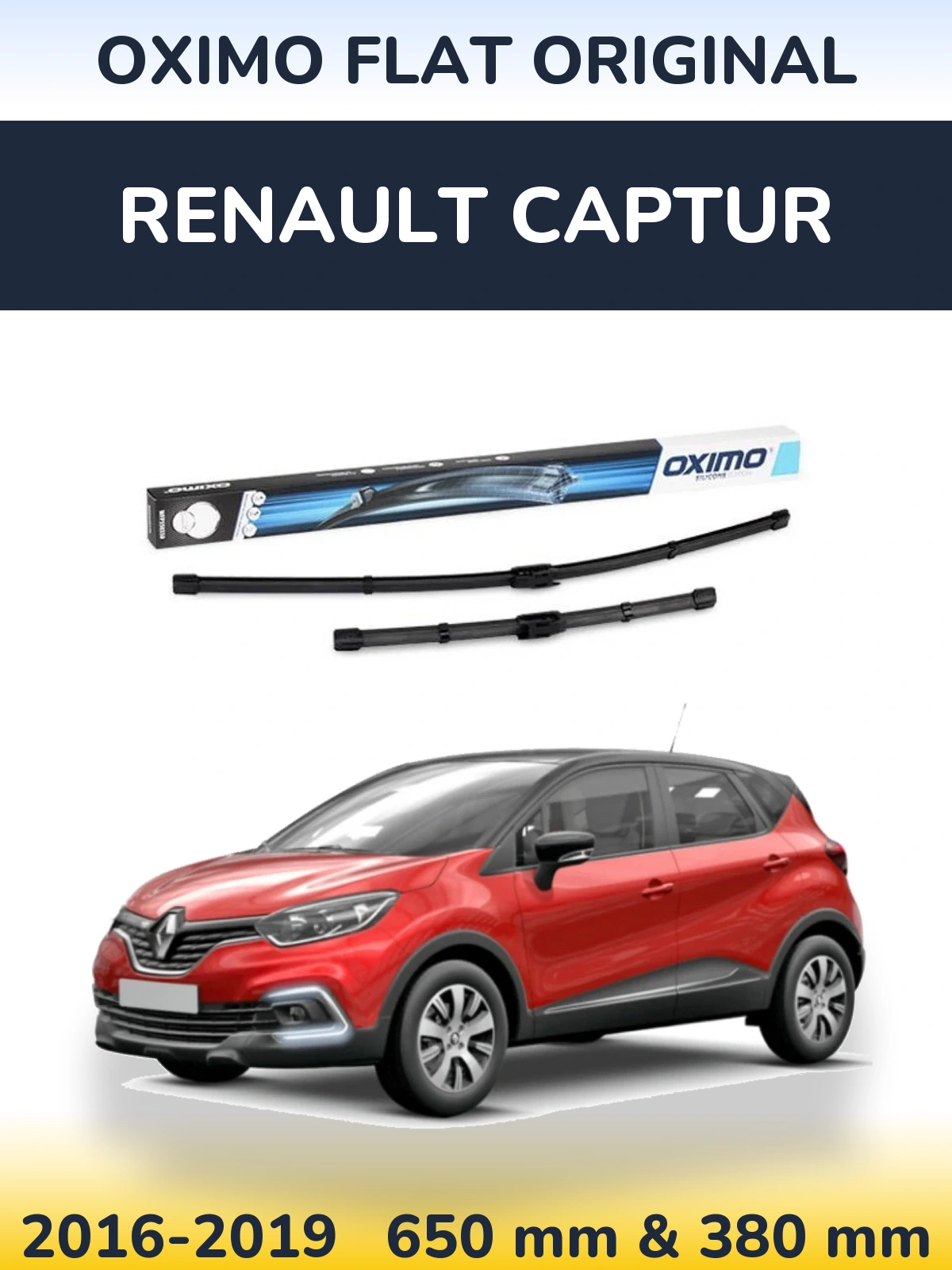 Komplet przednich wycieraczek Oximo Flat Original 650 & 350 mm do Renault Captur 2016-2019