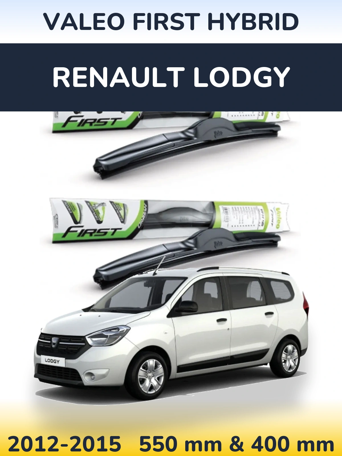 Комплект передних дворников Valeo First Hybrid 550 & 400 мм для Renault Lodgy 2012-2015