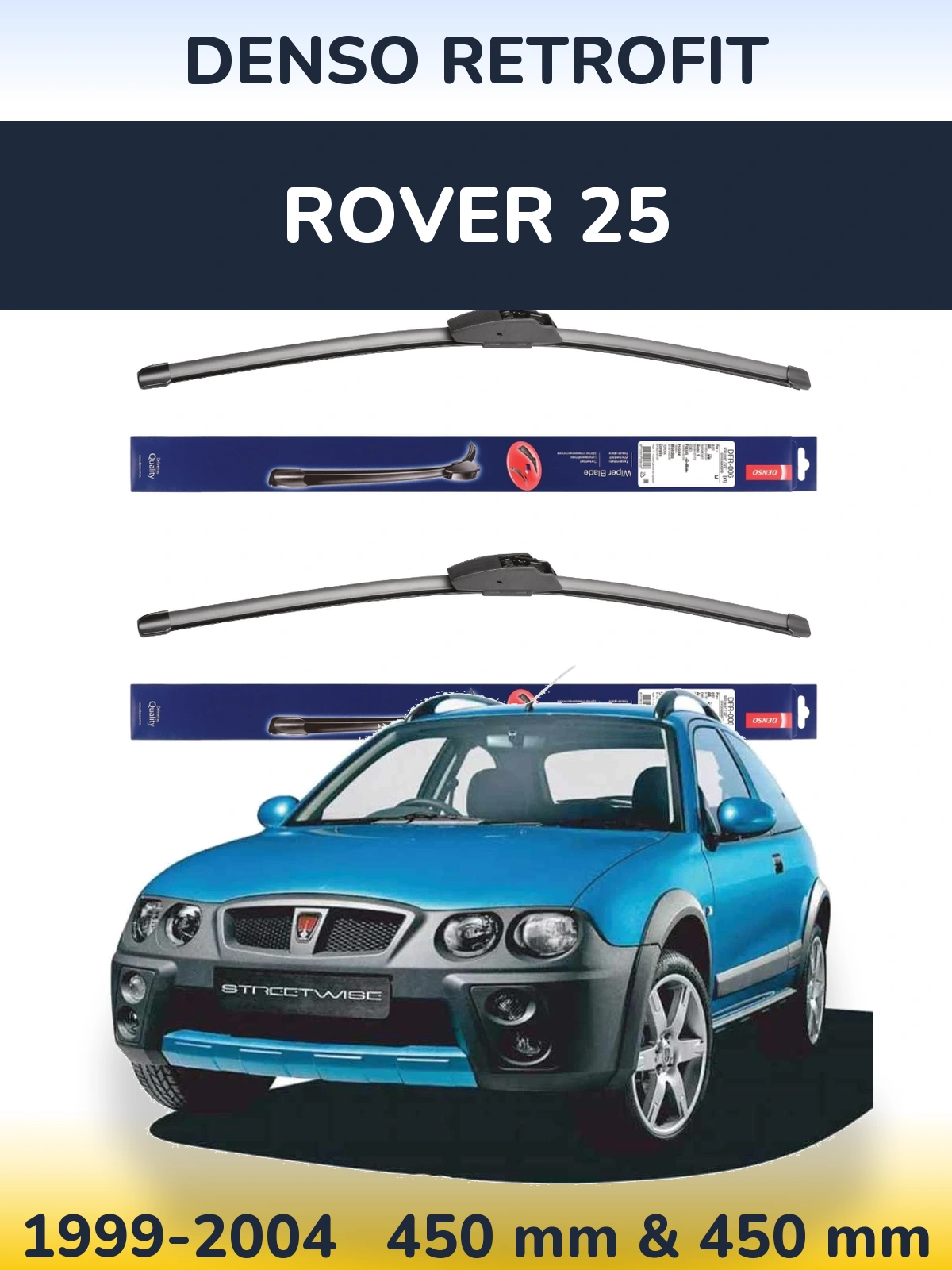 Комплект передних дворников Denso Retrofit 450 & 450 мм для Rover 25 1999-2004