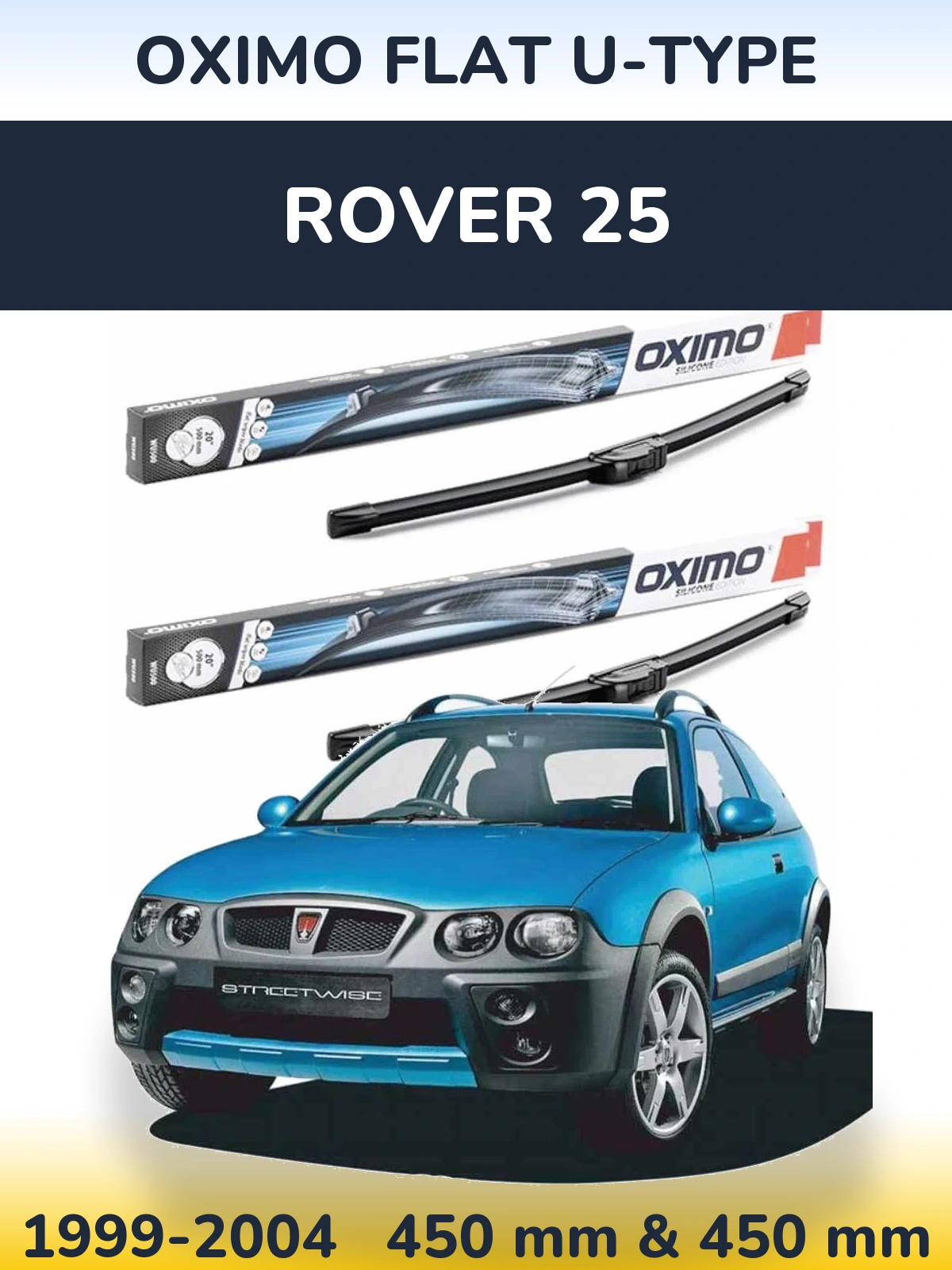 Komplet przednich wycieraczek Oximo Flat U-type 450 & 450 mm do Rover 25 1999-2004