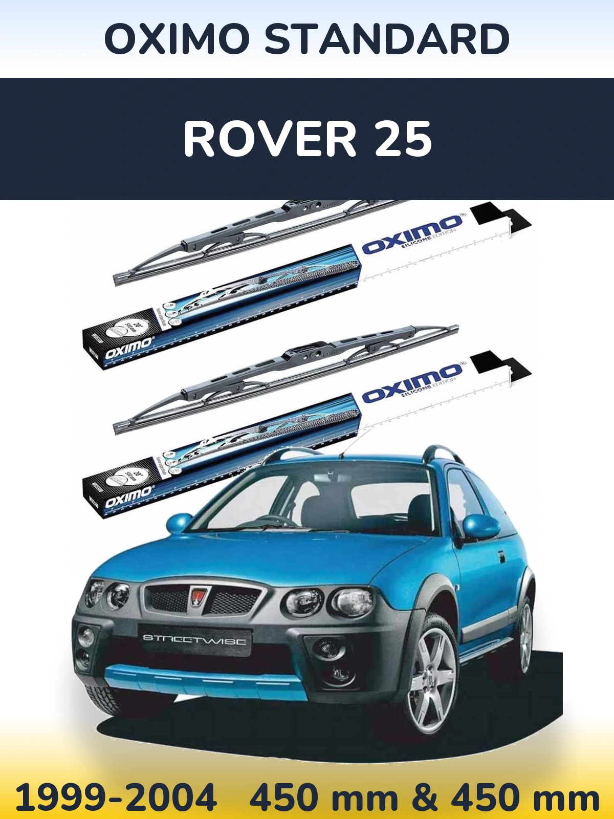 Komplet przednich wycieraczek Oximo Standard 450 & 450 mm do Rover 25 1999-2004