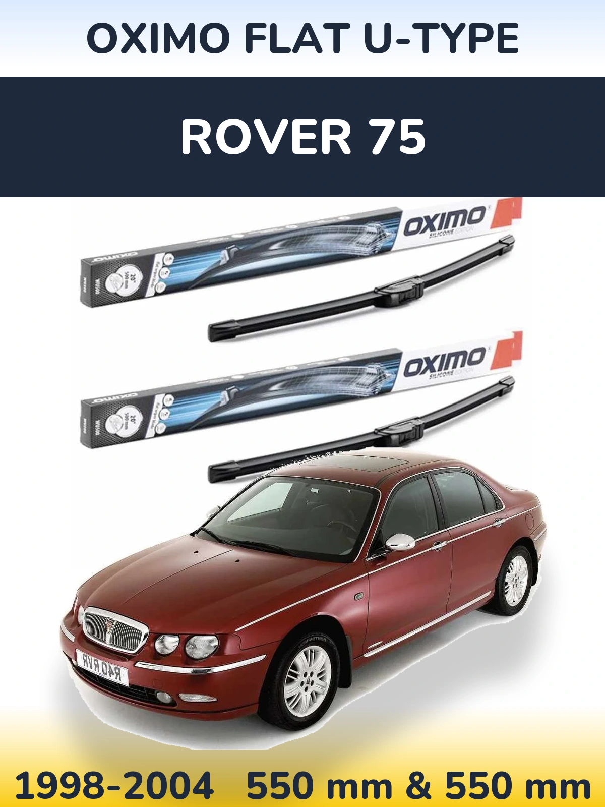 Komplet przednich wycieraczek Oximo Flat U-type 550 & 550 mm do Rover 75 1998-2004