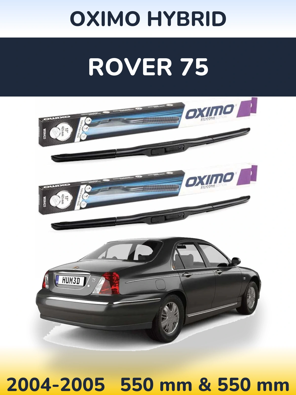 Komplet przednich wycieraczek Oximo Hybrid 550 & 550 mm do Rover 75 2004-2005