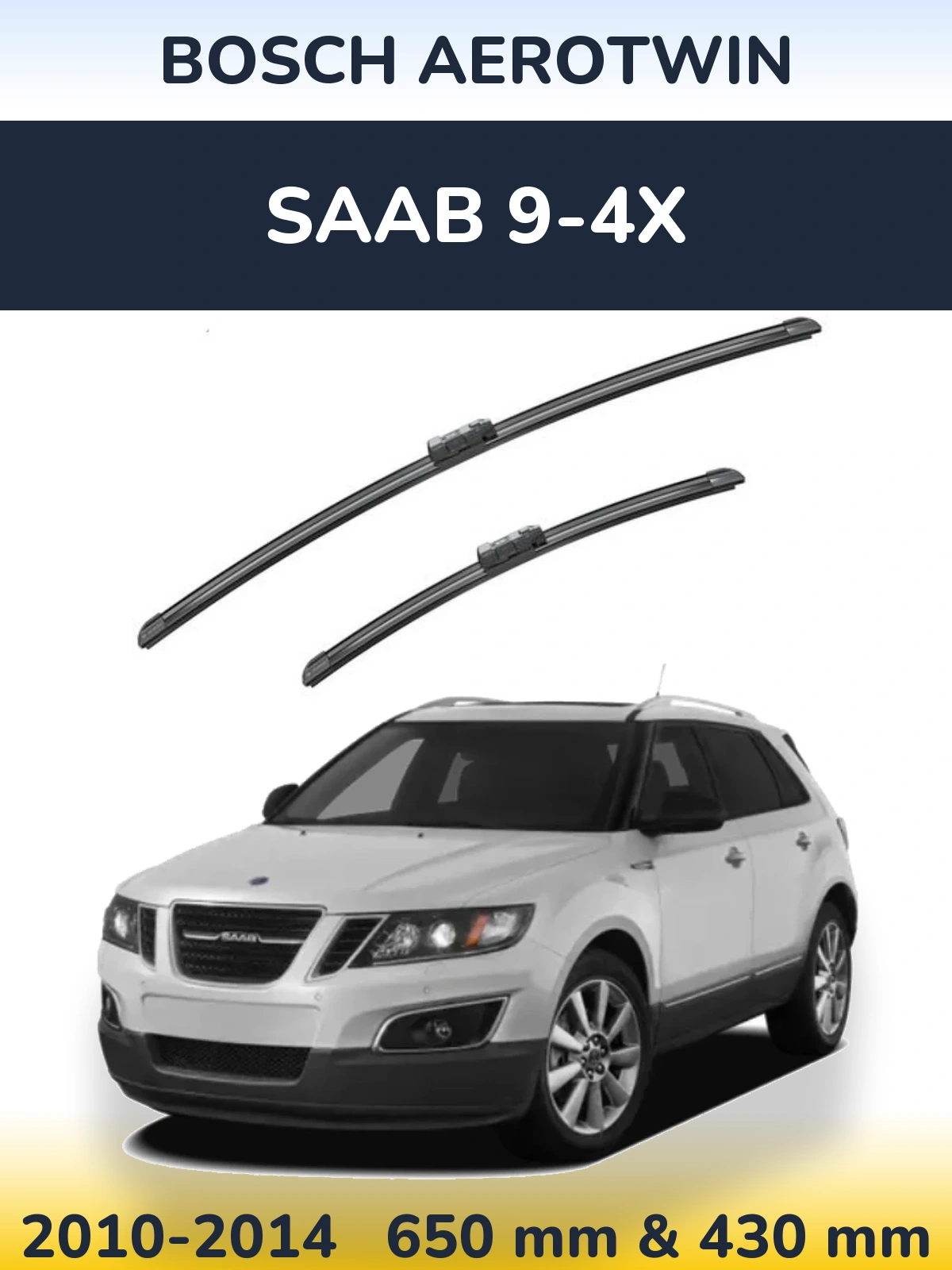 Komplet przednich wycieraczek BOSCH AeroTwin 650 & 430 mm do SAAB 9-4X 2010-2014