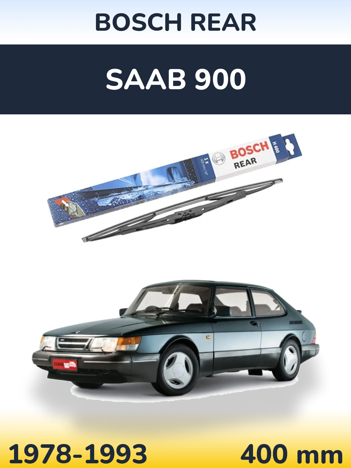 Rear wiper blade BOSCH Rear 400 mm for SAAB 900 1978-1993