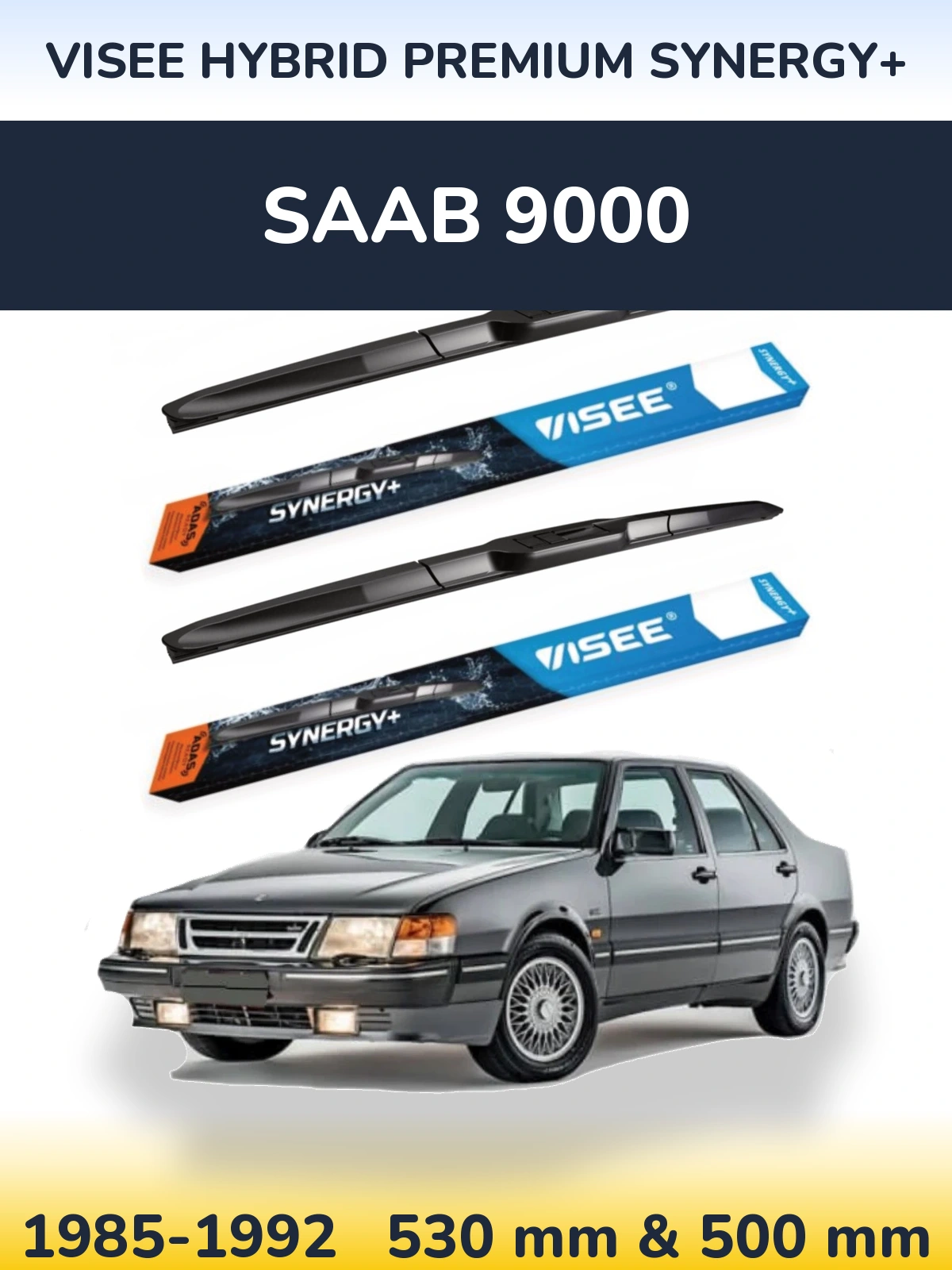 Комплект передних дворников VISEE HYBRID PREMIUM SYNERGY+ 530 & 500 мм для SAAB 9000 1985-1992